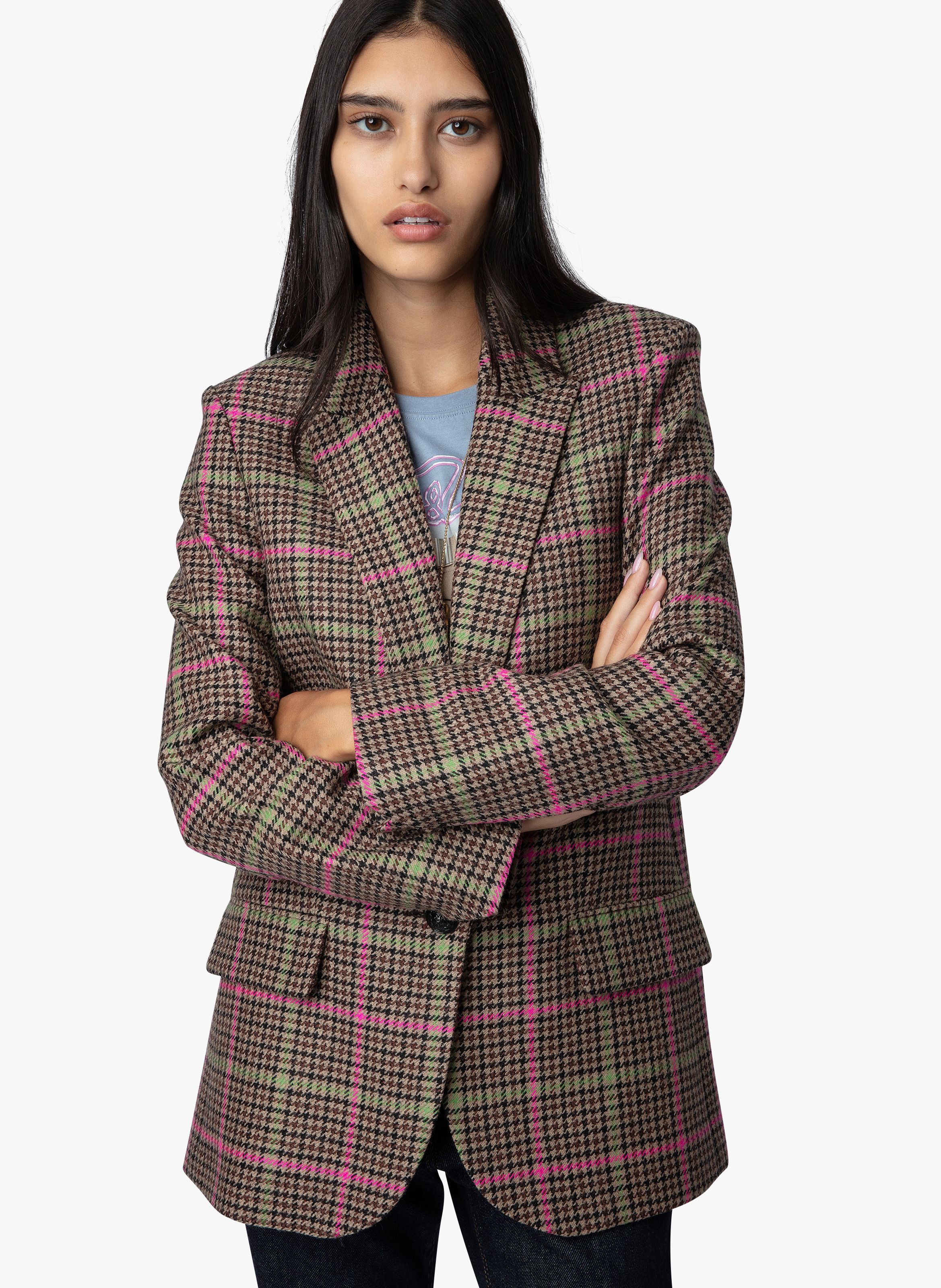 Blazer outlet carreaux femme