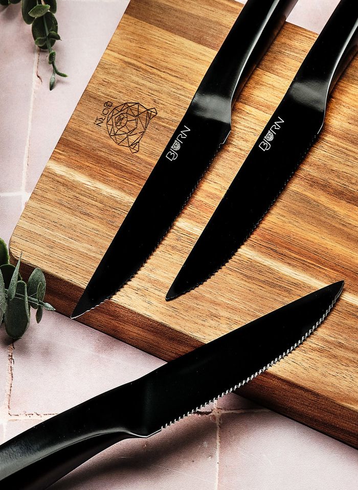 Couteaux à Steak Jensen - 6 Pièces Noir Mat Bjorn - Maison