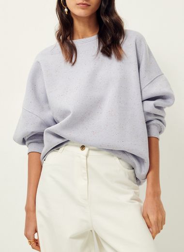 Maglione da donna pullover lungo oversize inverno con strass e pizzo in  maglia