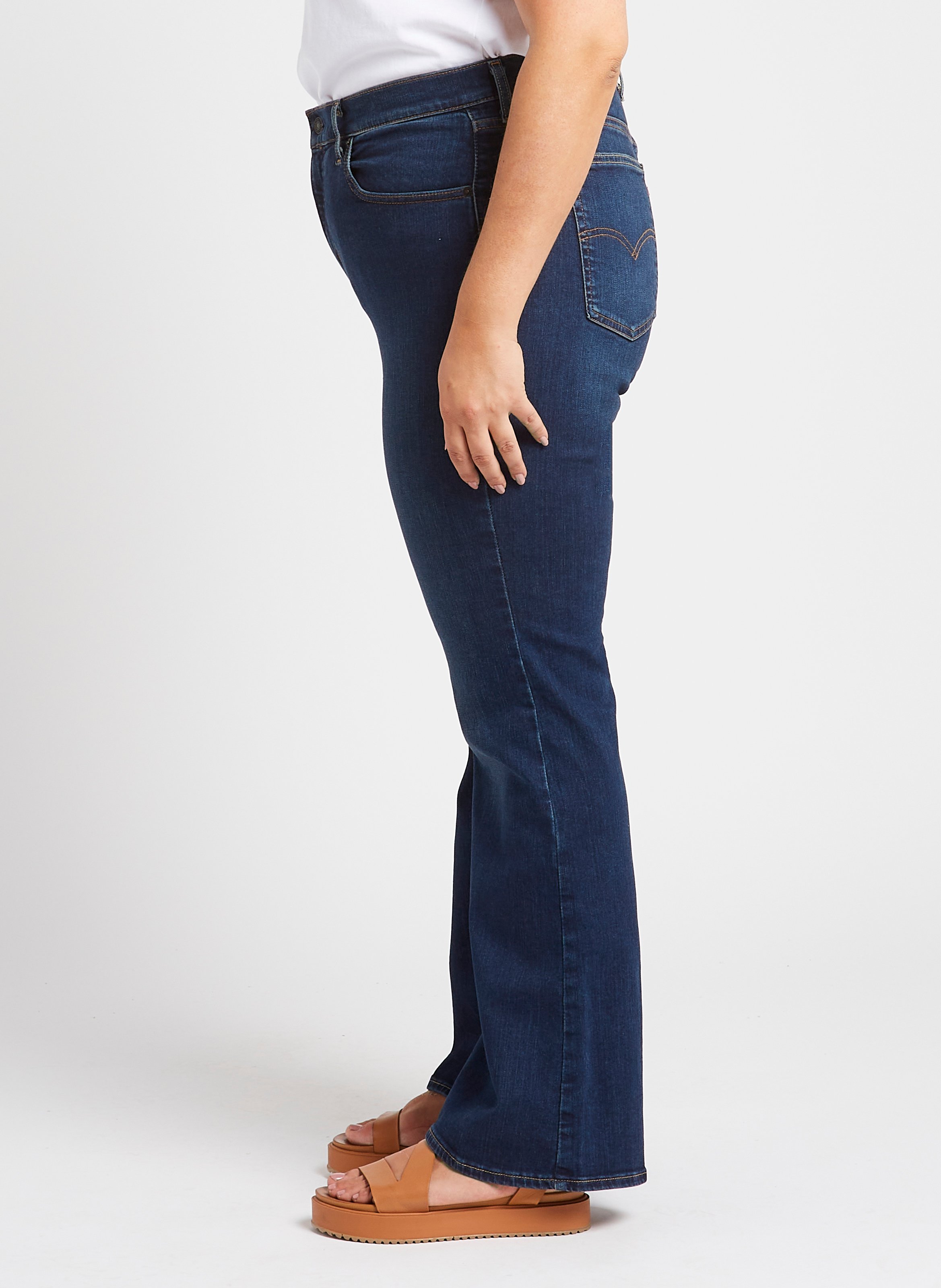 Jean flare délavé en coton mélangé  LEVI'S Bleu