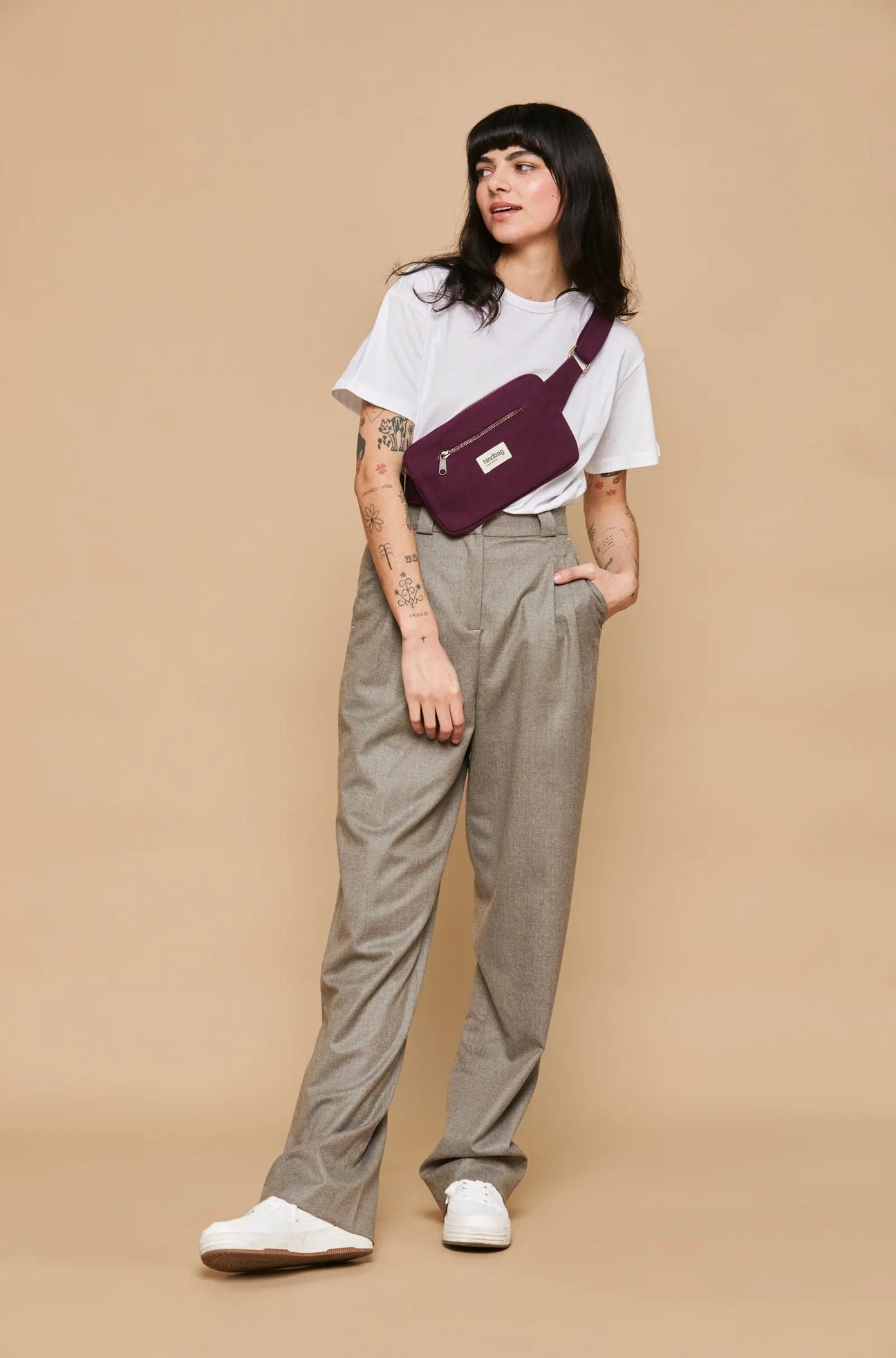 Cotton waist bag HINDBAG Purple