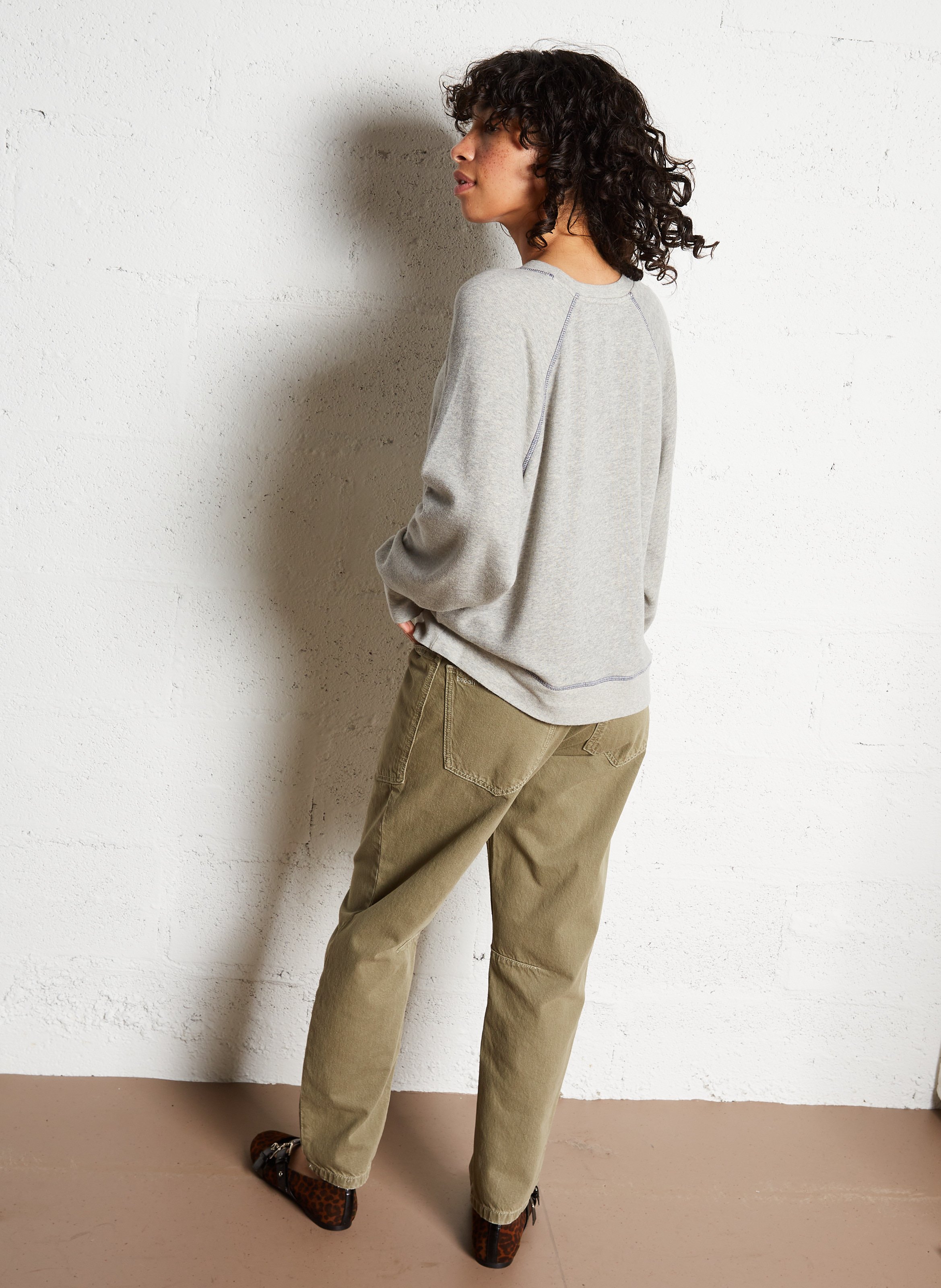 Sweat oversize col rond en coton mélangé BA&SH Noir