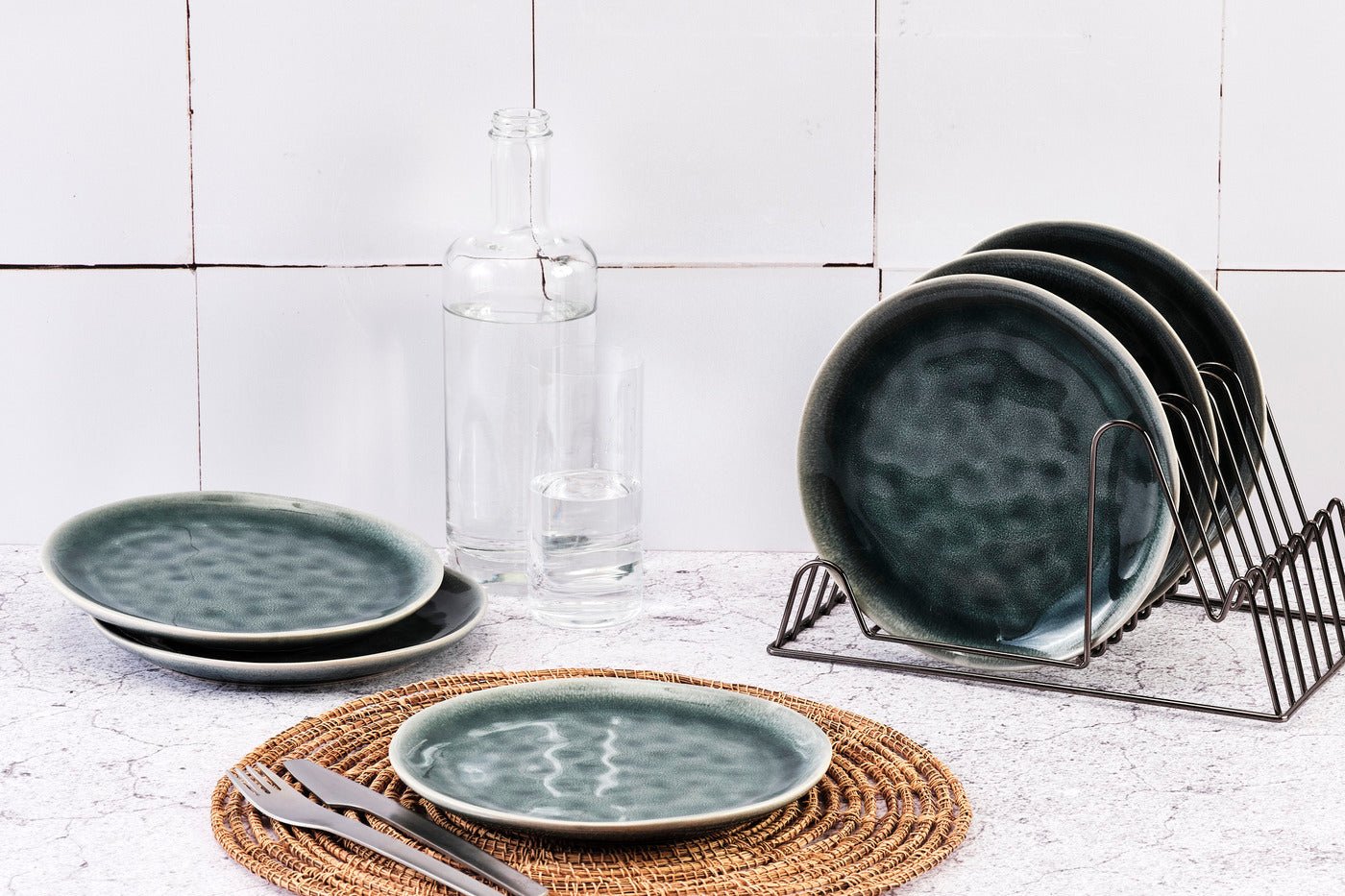 MOON -  6-piece plate set BJORN Blue
