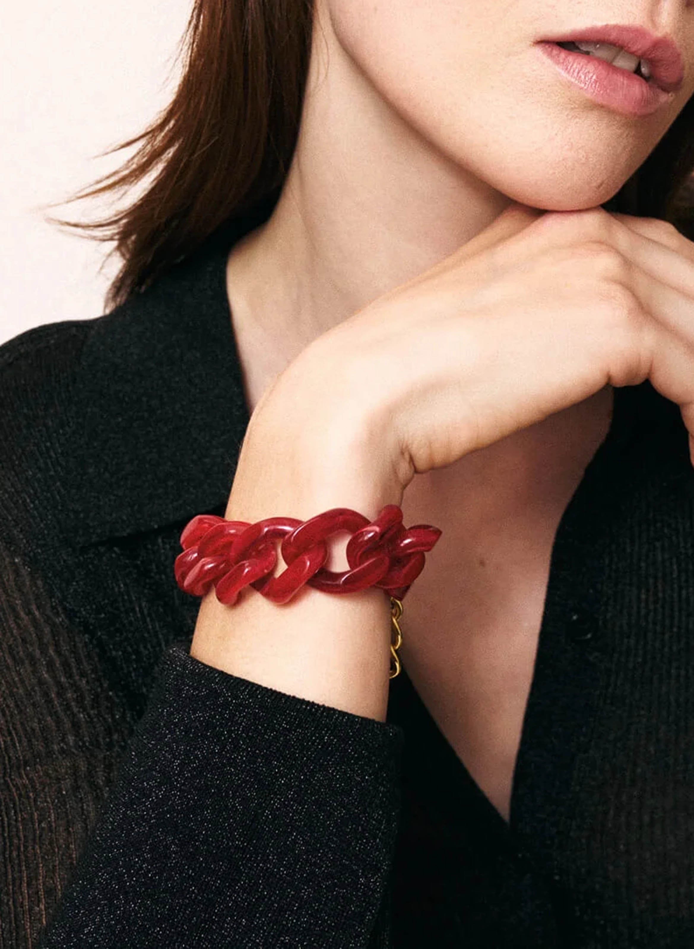 Armband mit flachen Gliedern VANESSA BARONI Rot
