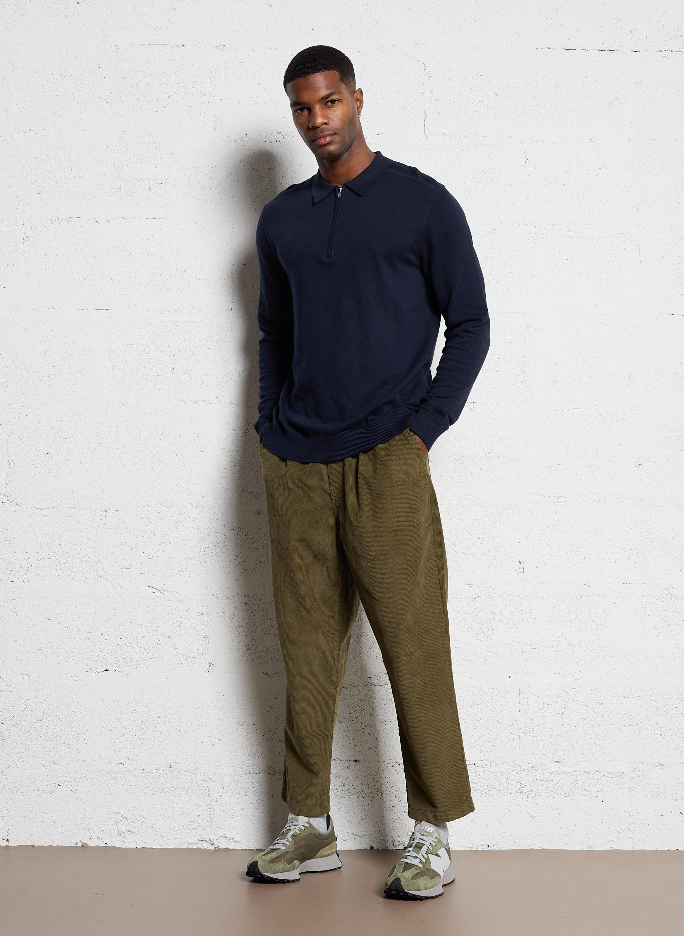 Slim-fit cotton cargo pants FARAH Green
