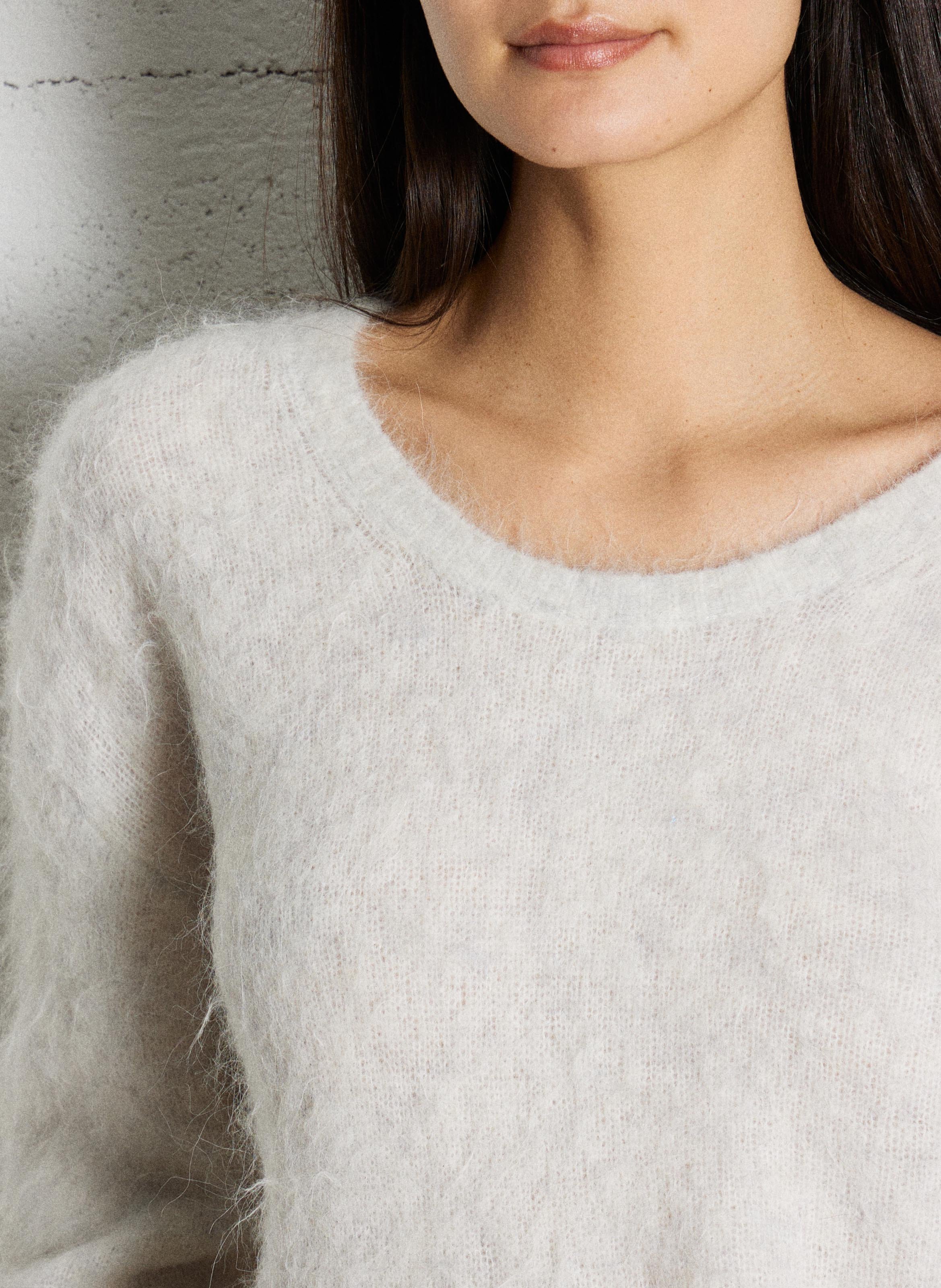 Oversized trui met V-hals AMERICAN VINTAGE Grijs