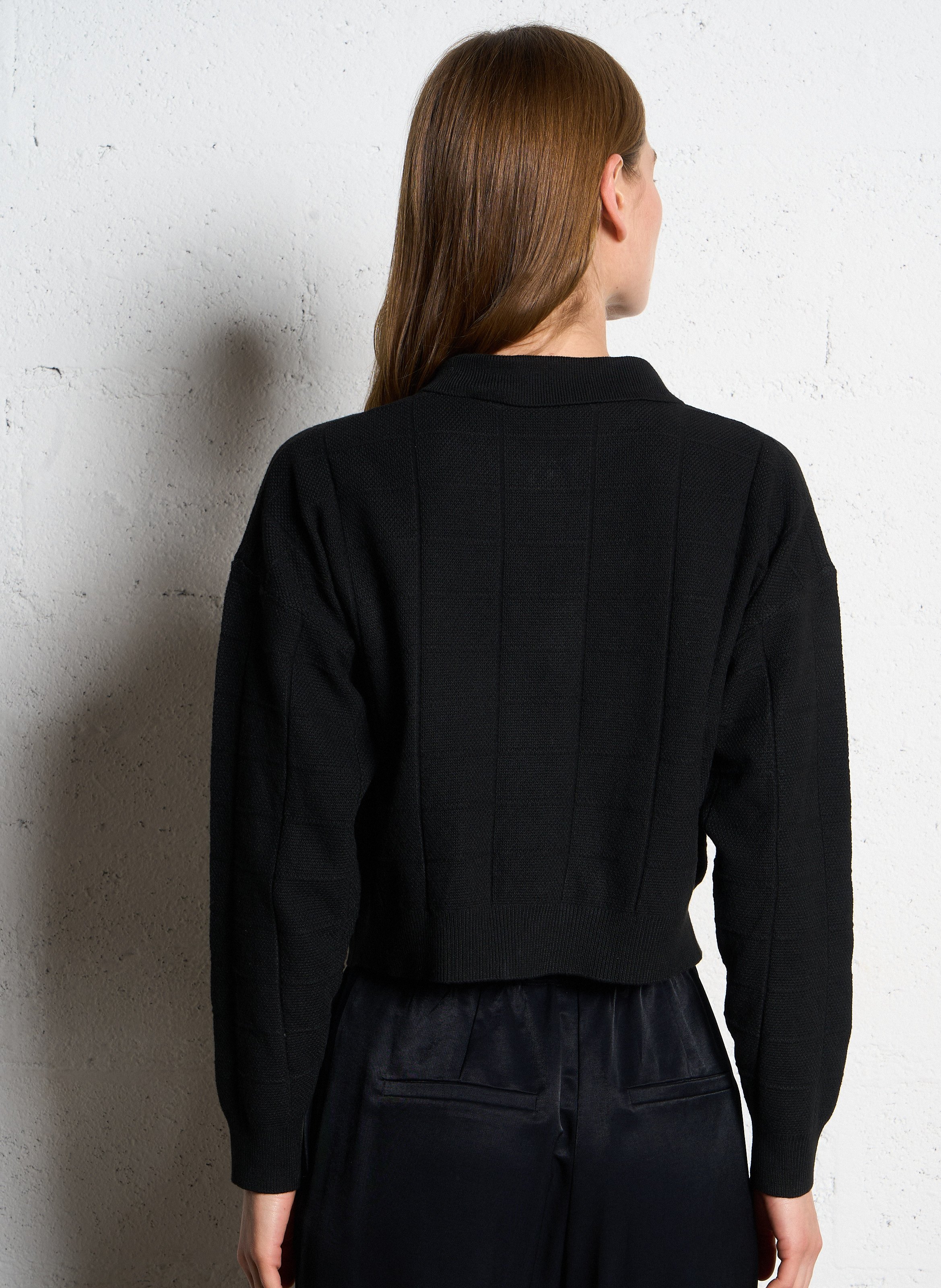 Cardigan droit en fibres recyclées mélangées VILA Noir