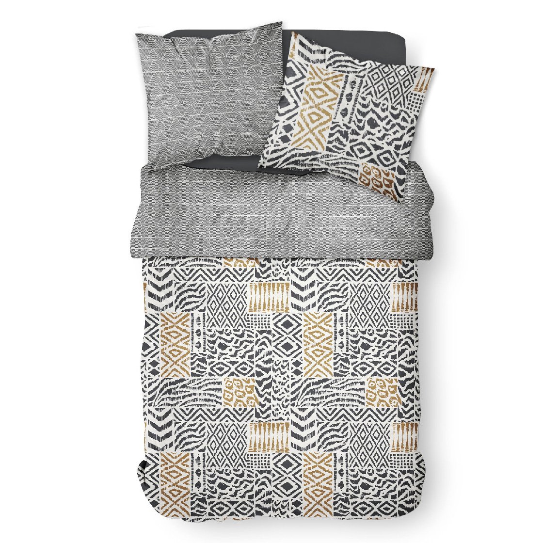 Printed cotton bedding set TODAY LINGE DE MAISON Black