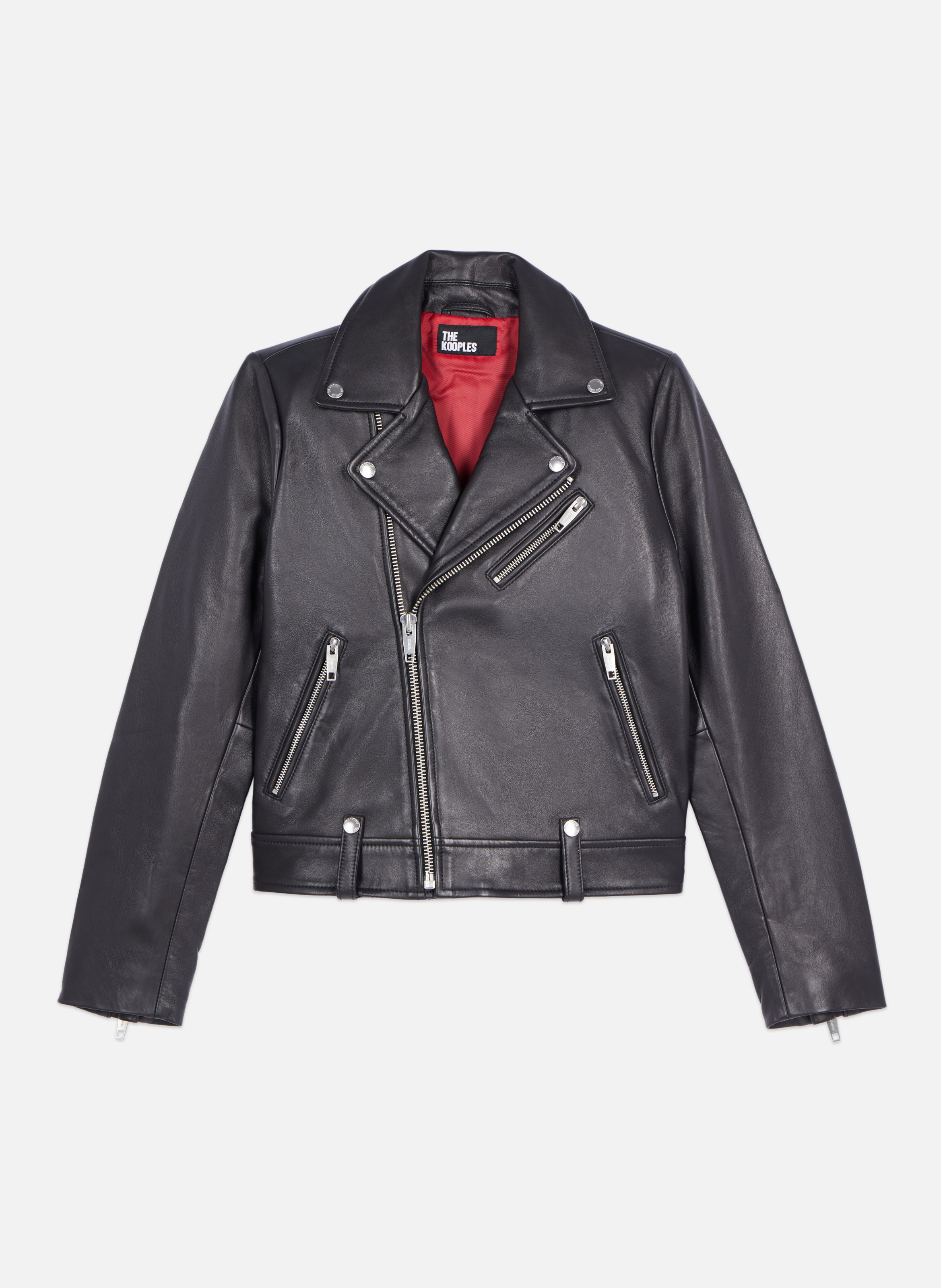 Leather biker jacket THE KOOPLES Black