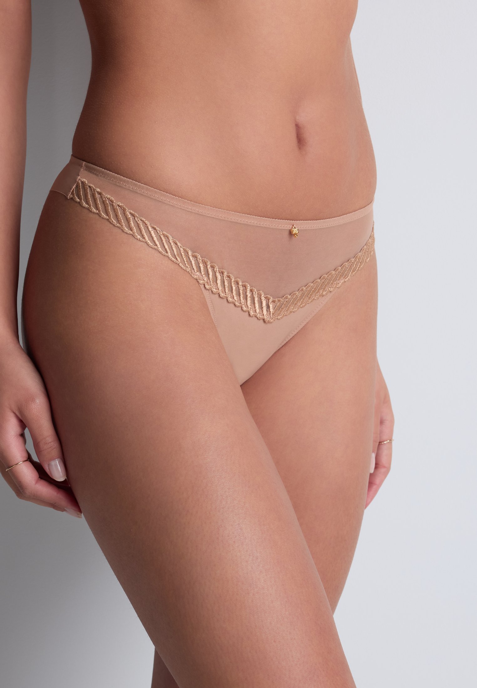 Cotton tanga Beige