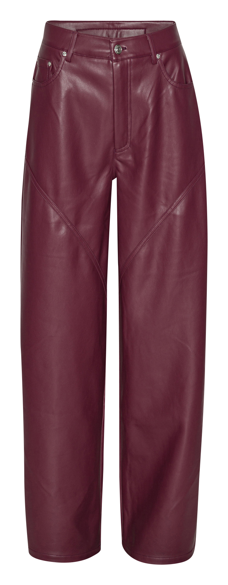 Leather-look straight-leg pants ROTATE Brown