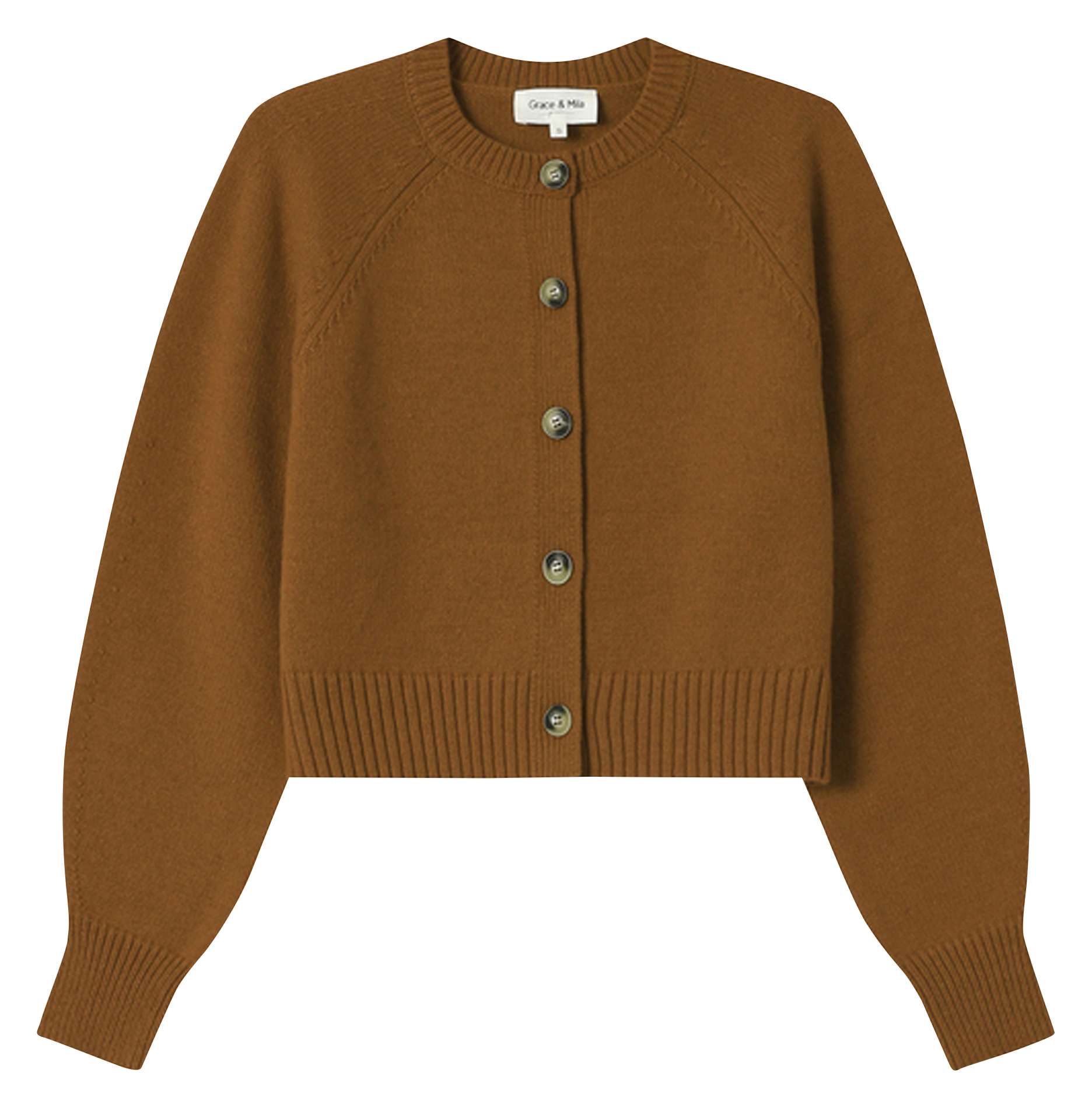 Round-neck cardigan GRACE ET MILA Green