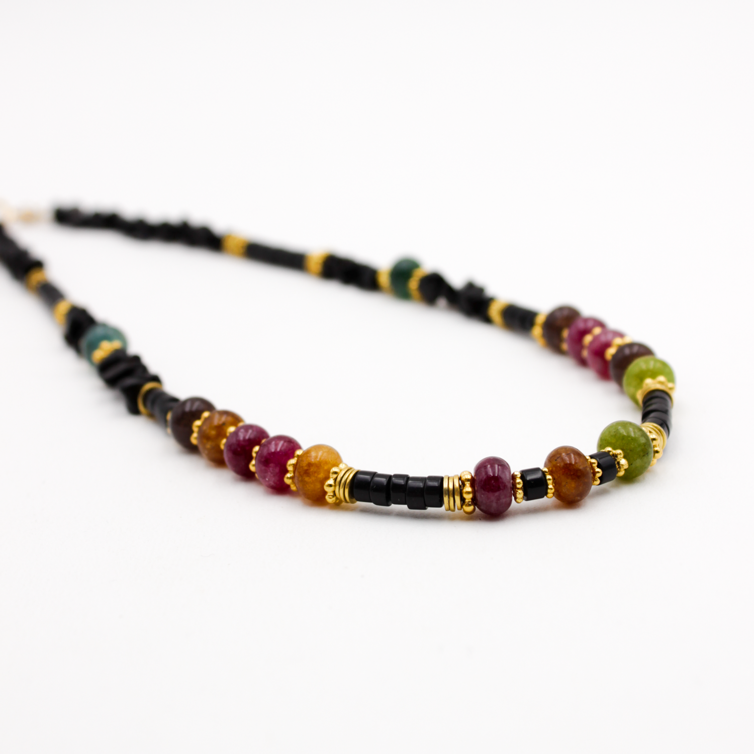 Heishi crunch and bead necklace - Charlotte L'ATELIER DES DAMES Golden