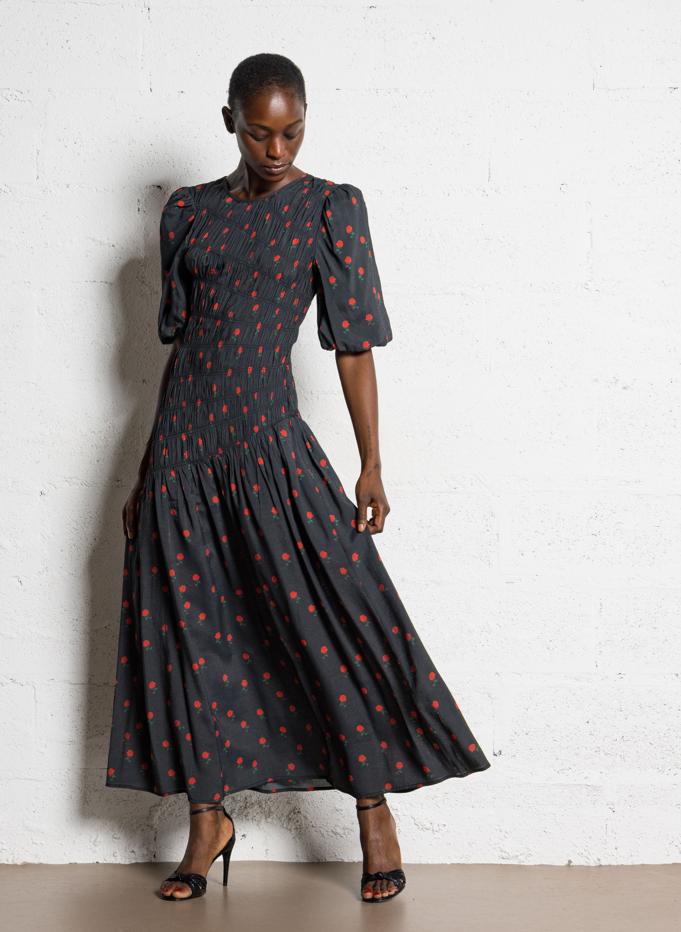 Robe longue col rond imprimé NEVER FULLY DRESSED Noir