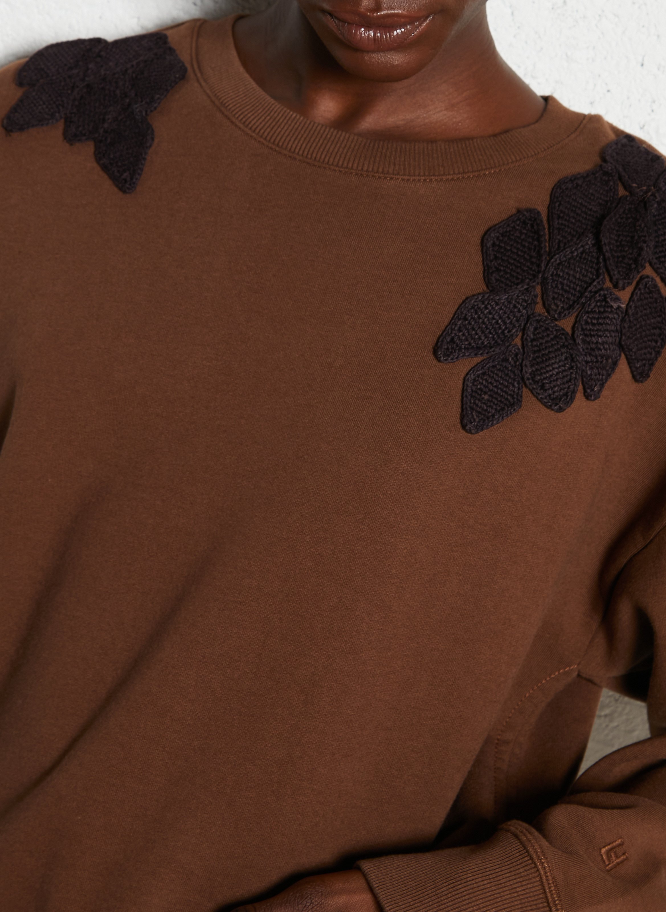 Geborduurd katoenen sweatshirt LEON & HARPER Bruin