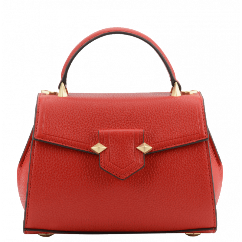 Handbag - cowhide leather POURCHET Red