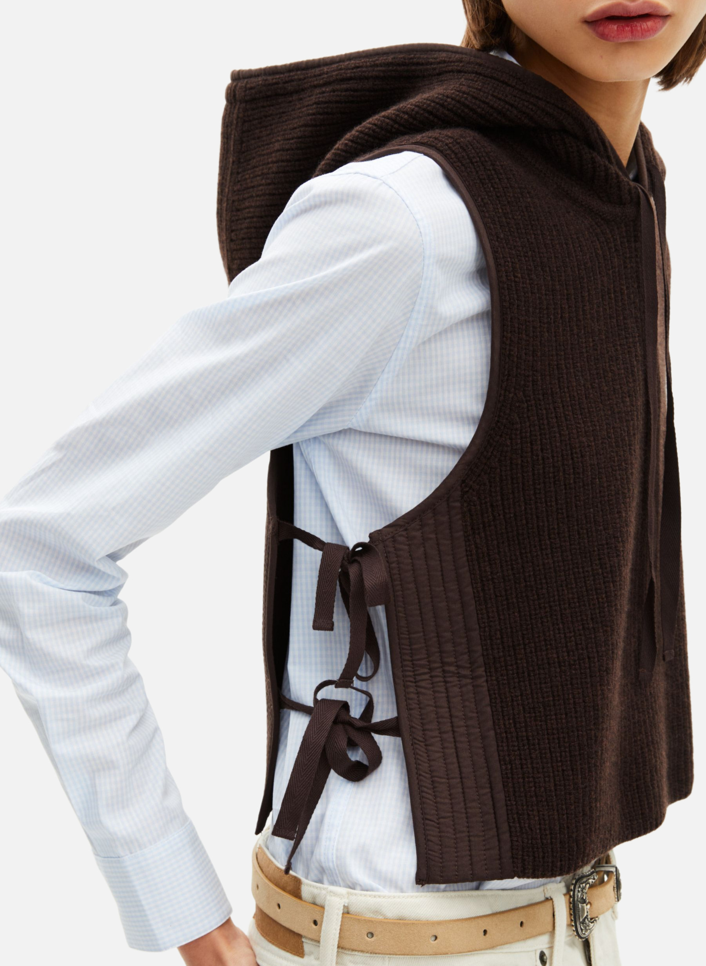 Wool and cotton gilet THE KOOPLES Brown