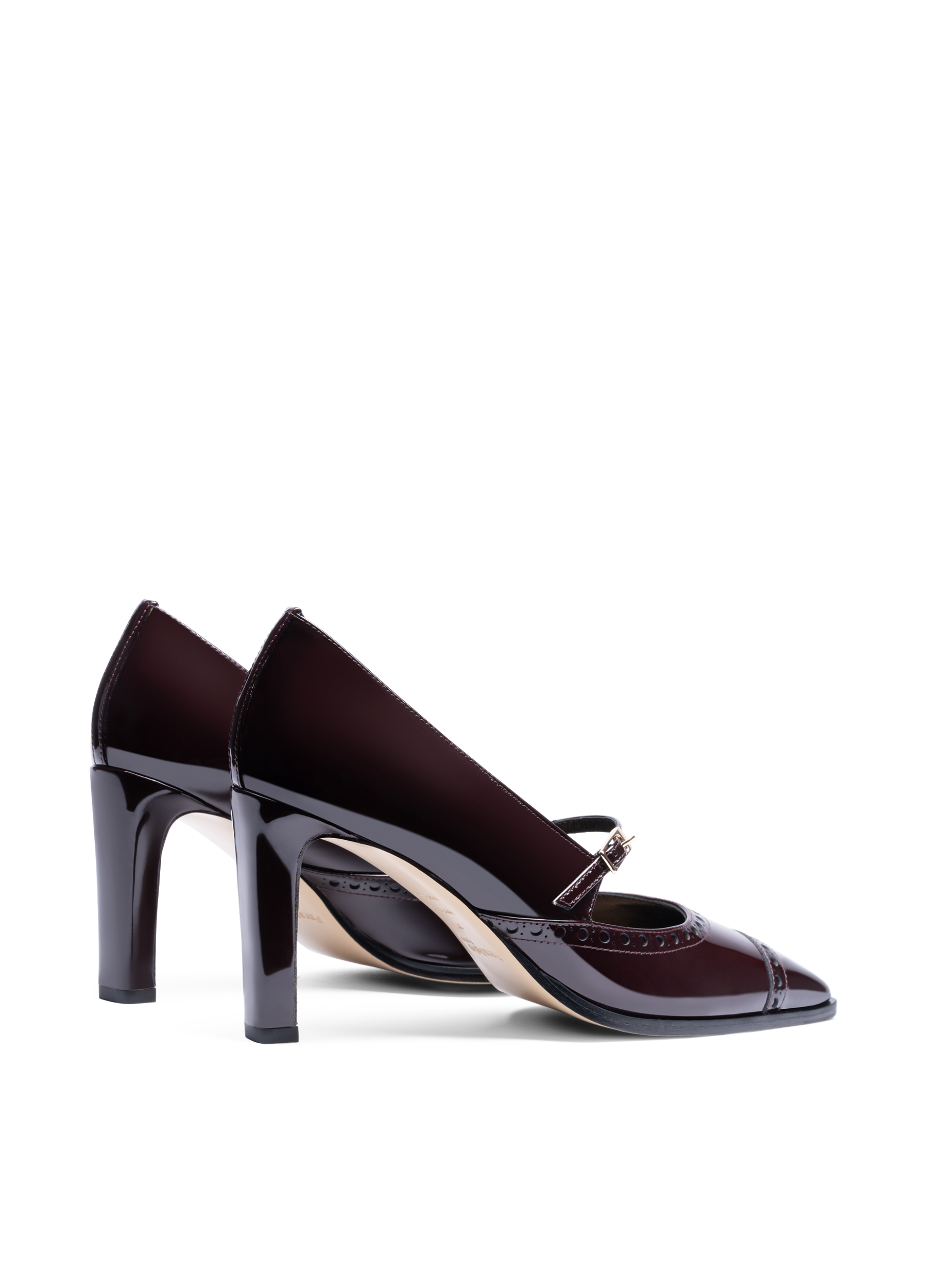 Burgundy patent leather pumps PARALLELE PARIS Red