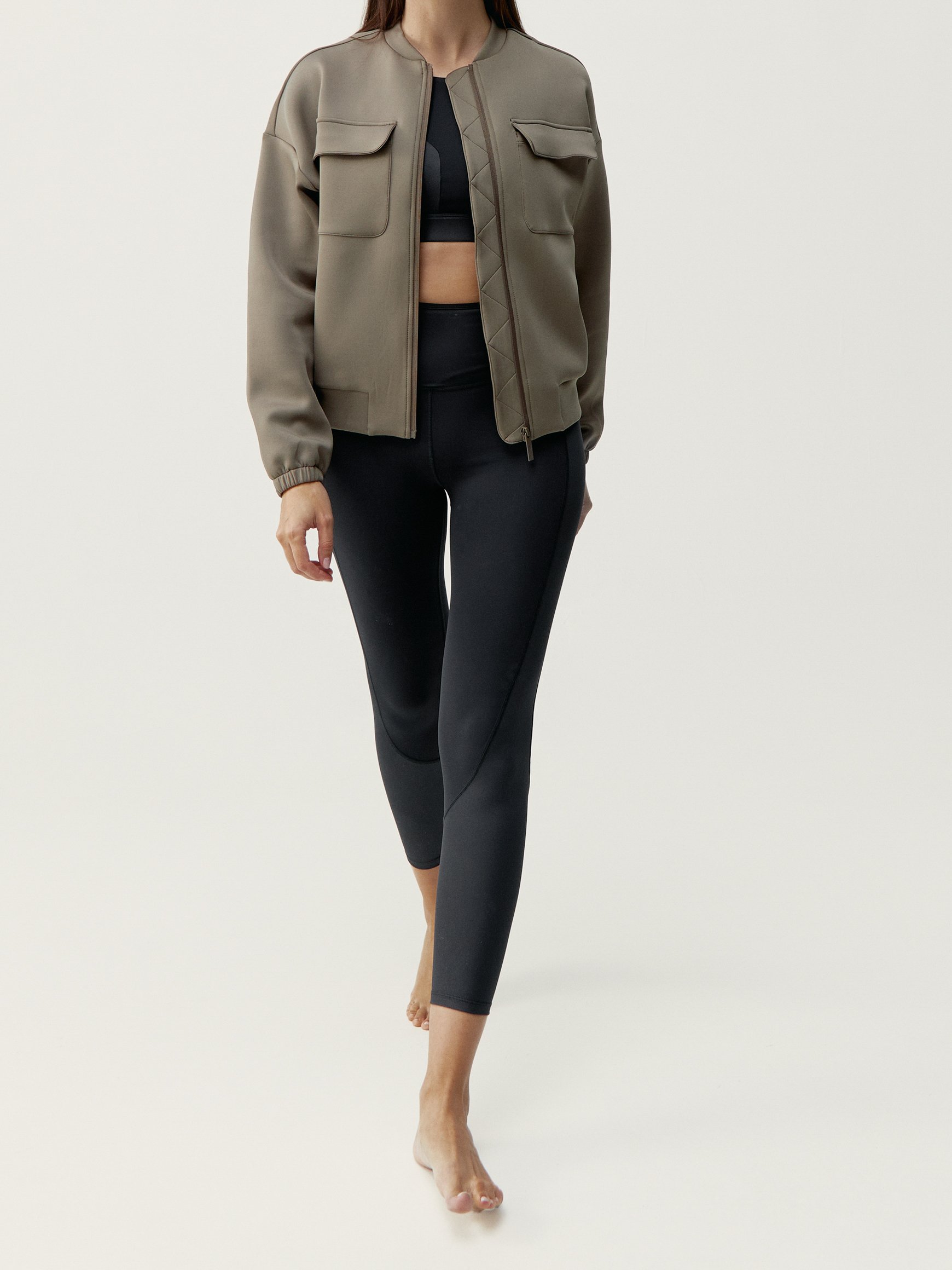 Zip-up performance athleisure sports jacket BORN LIVING YOGA Black