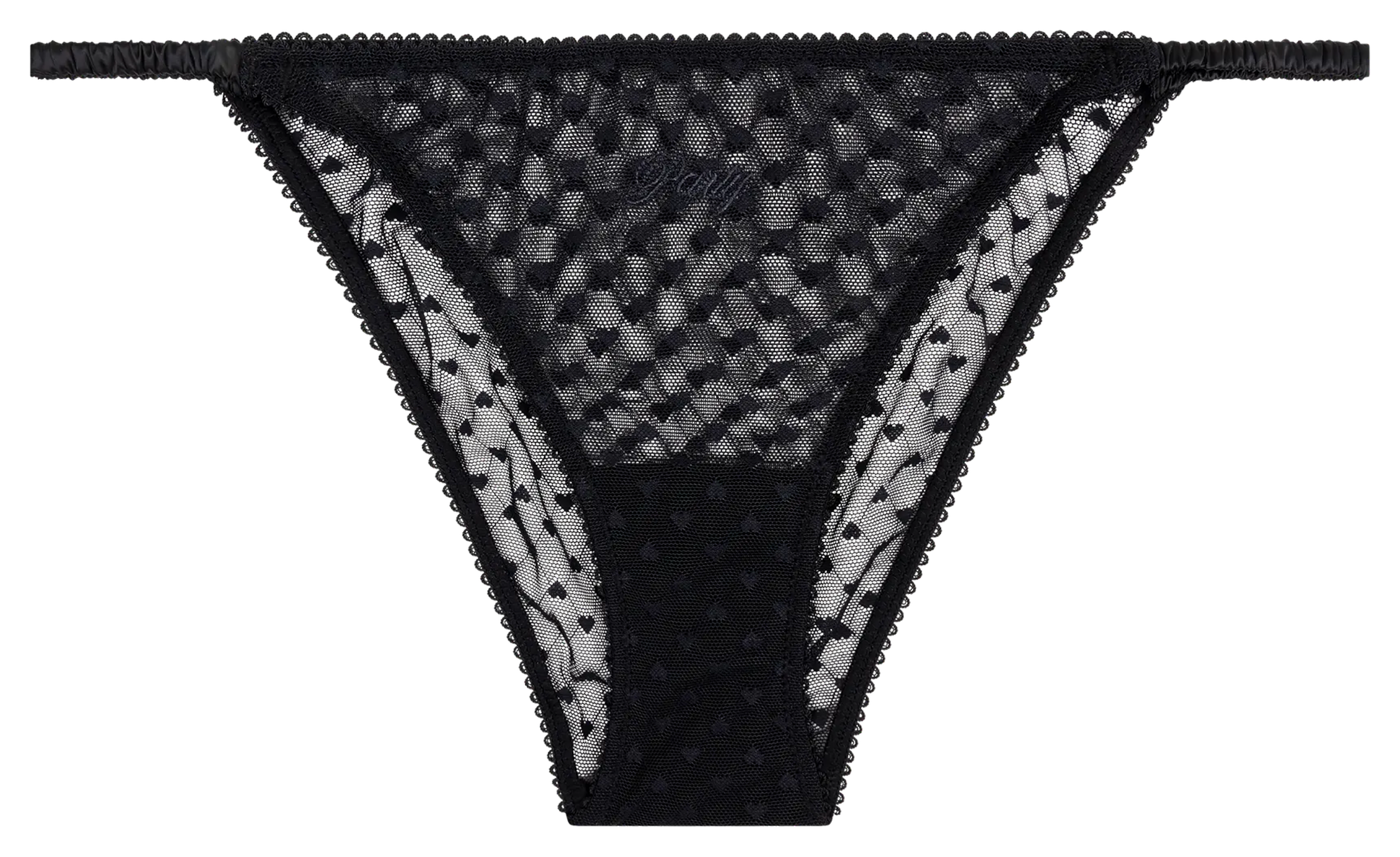 Culotte transparente à cœurs LOVE STORIES Noir