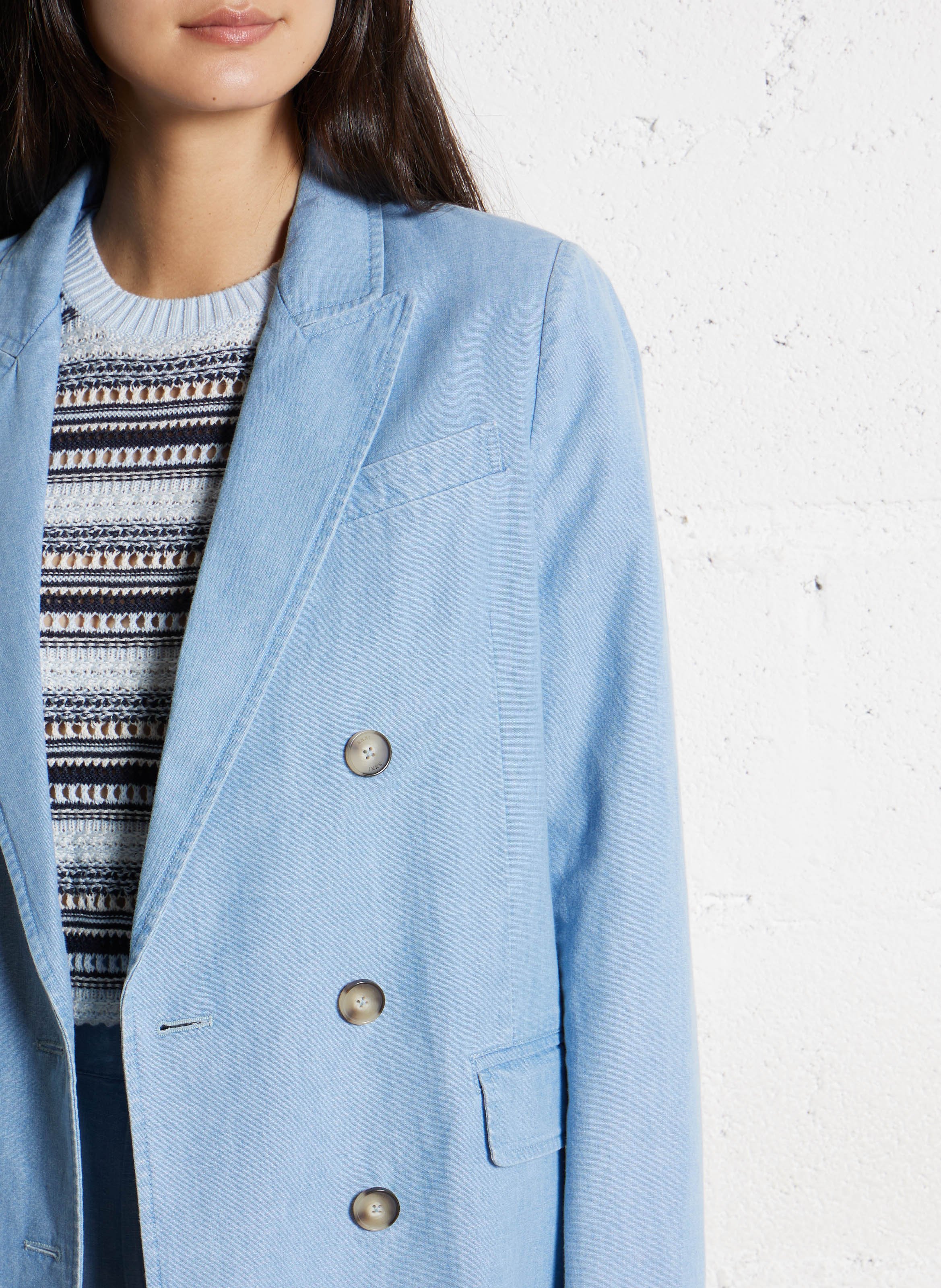 Gerade geschnittener Baumwollblazer IKKS Blau