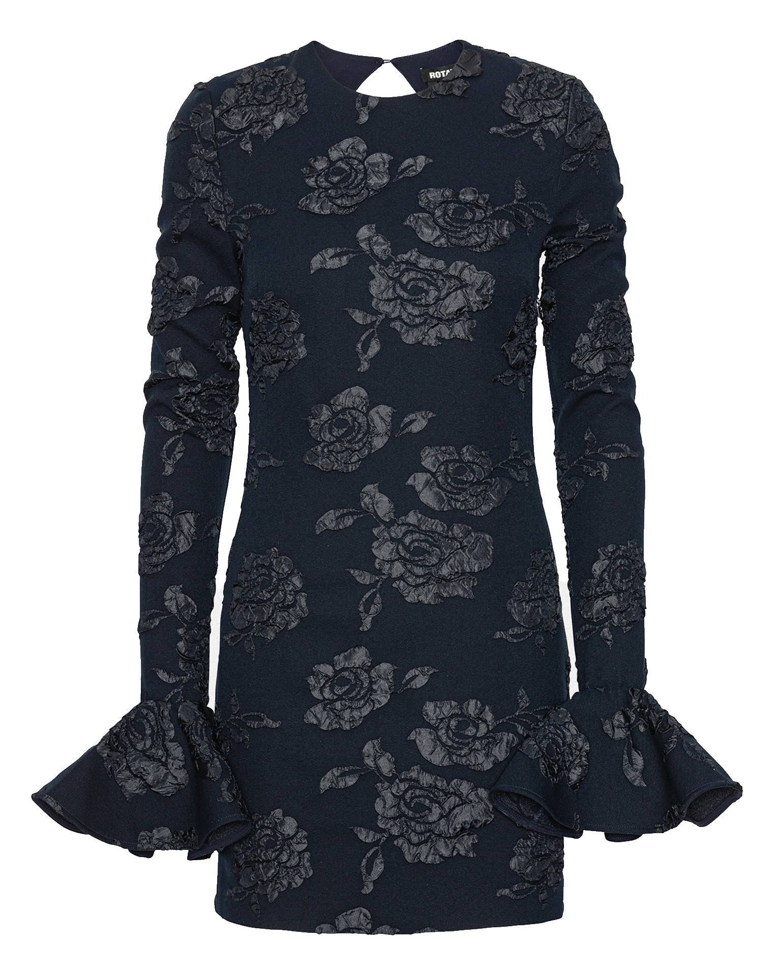 Fitted short dress with floral patterns ROTATE Blue