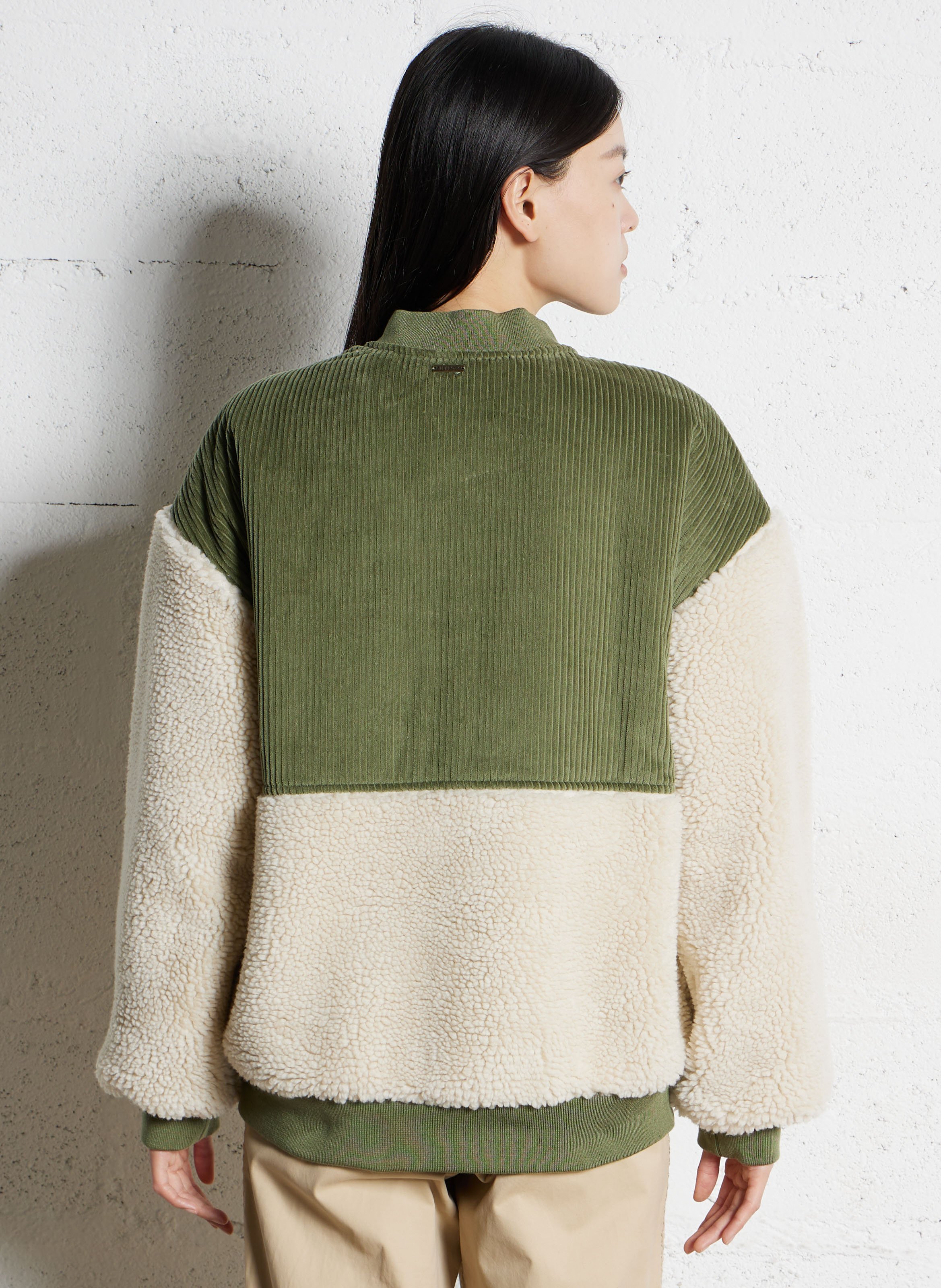 Blouson oversize col teddy en sherpa BILLABONG Beige