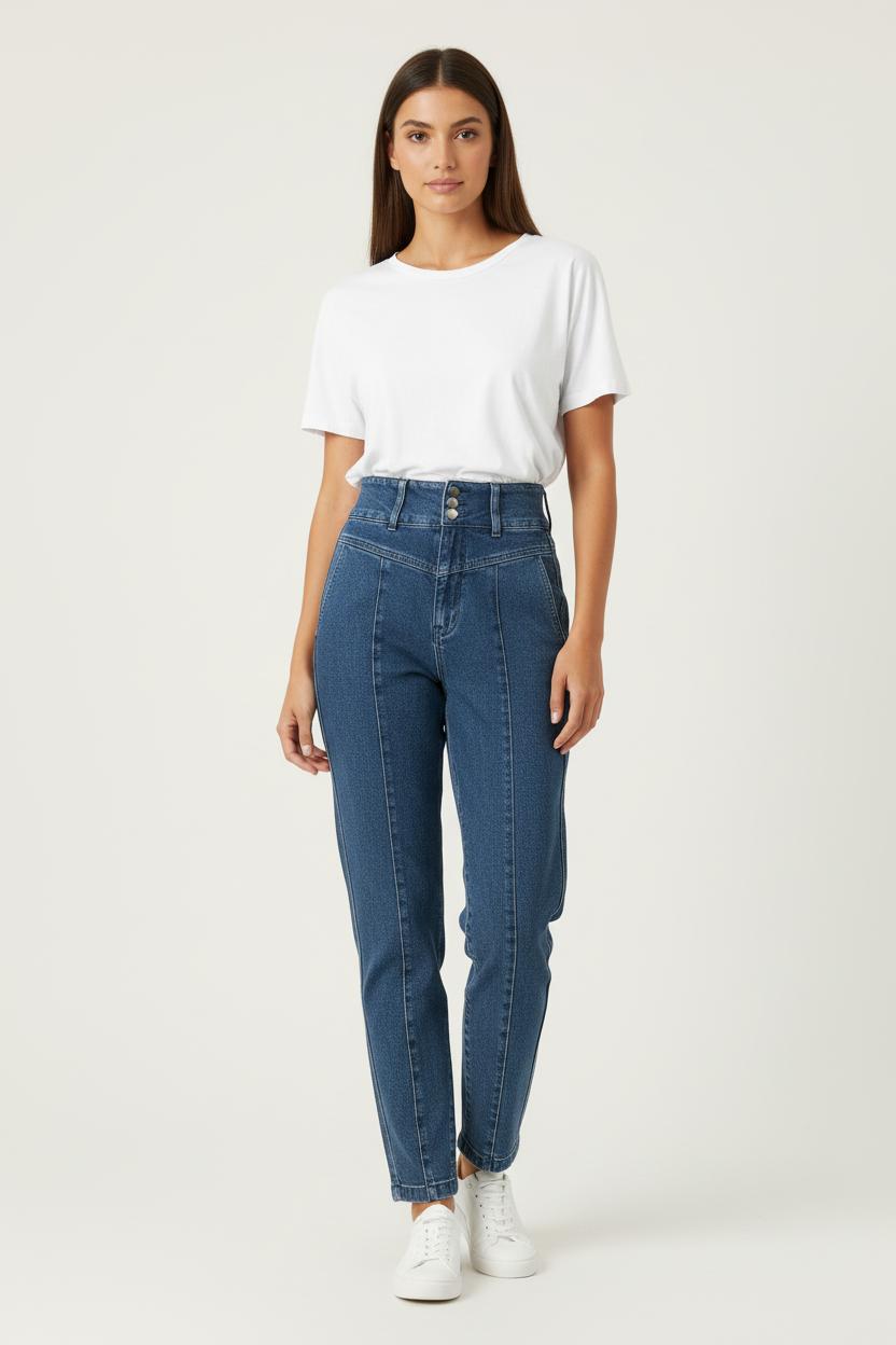 Cropped slim jeans with studs SEZANE - Seconde main Blue