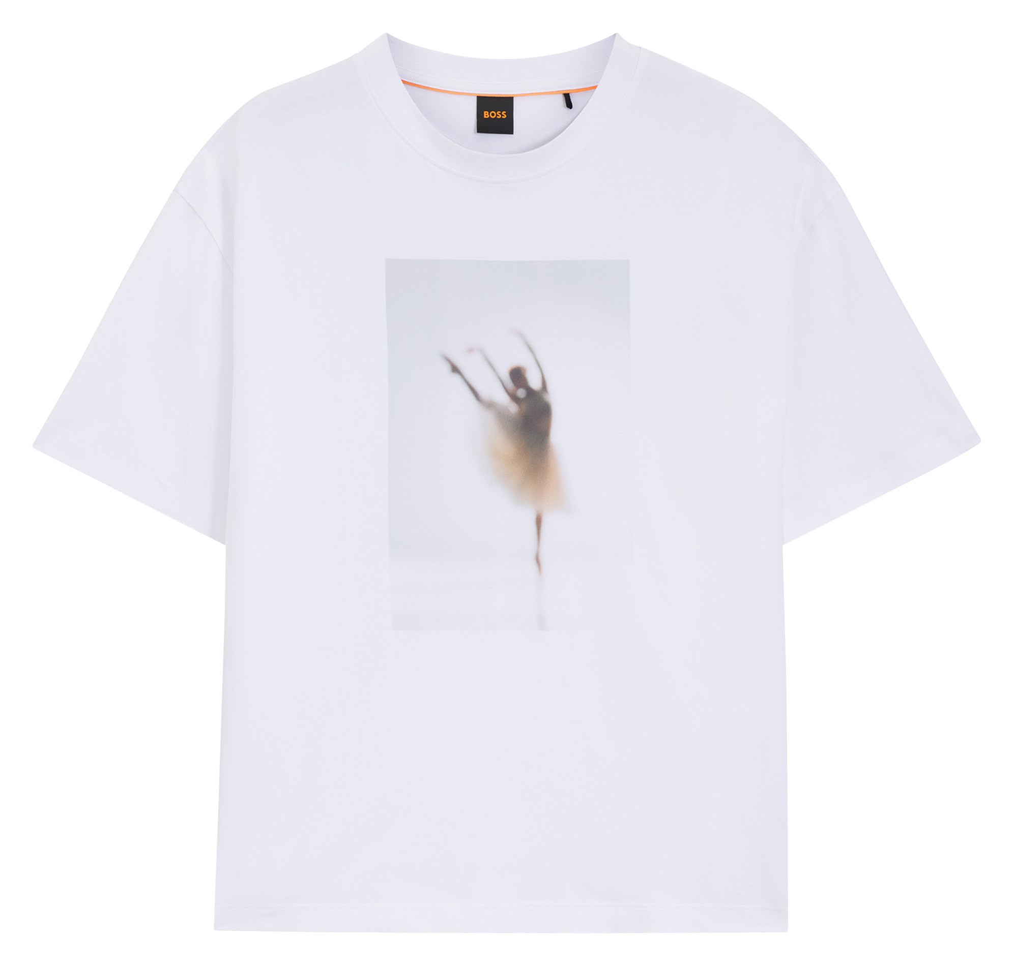 Tee-shirt col rond en coton mélangé BOSS Blanc