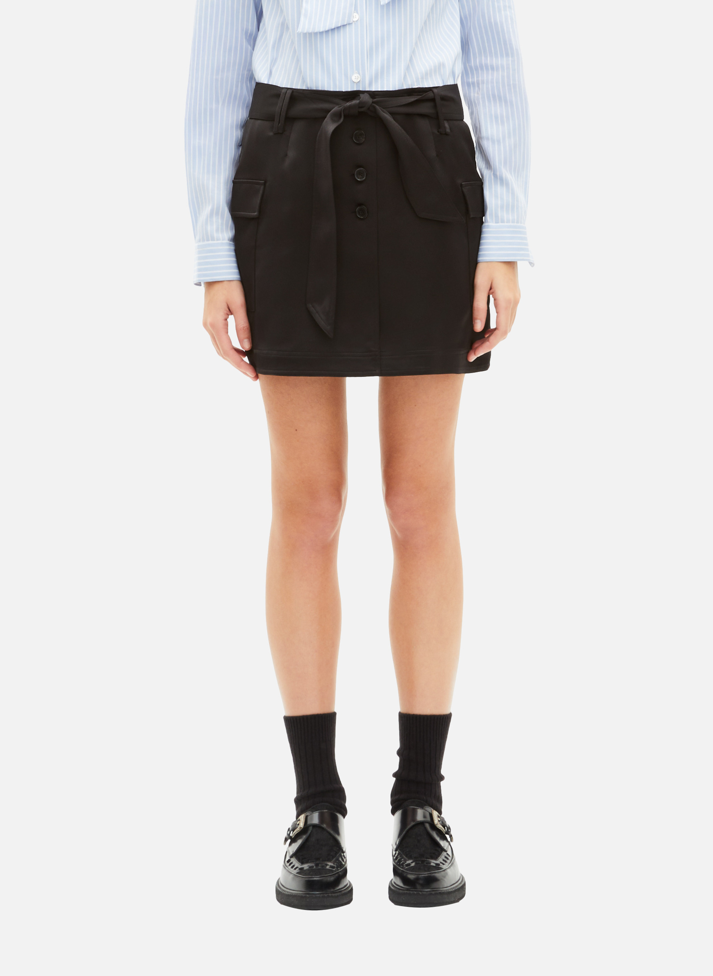 Short satin skirt THE KOOPLES Black