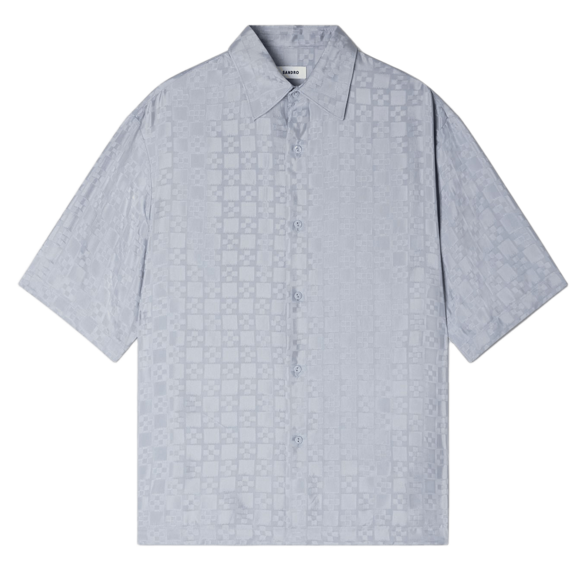 Chemise droite col classique à carreaux SANDRO Bleu