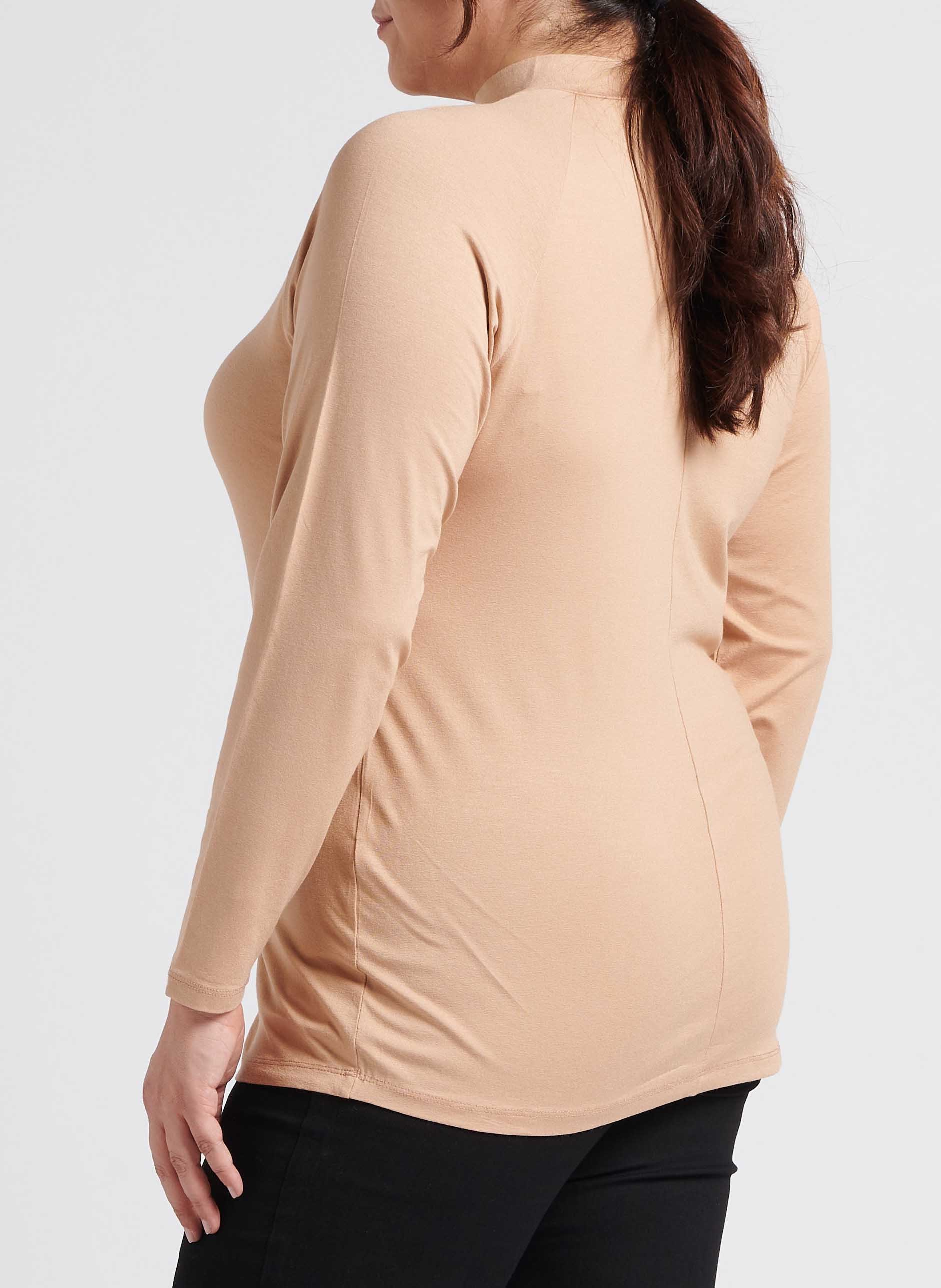 T-shirt met opstaande kraag MAT FASHION Beige