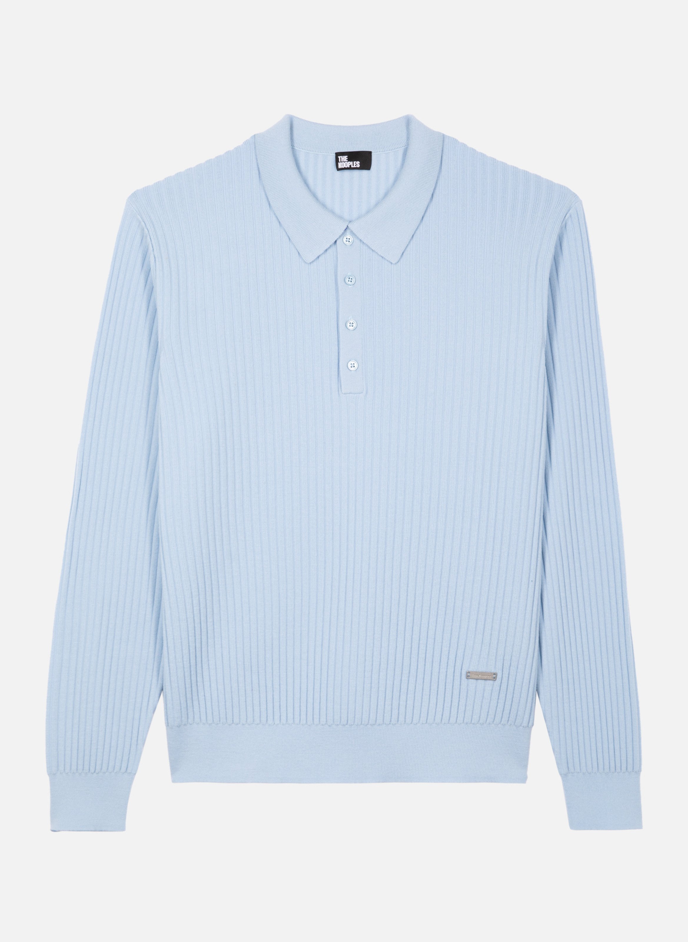 Merino wool sweater with polo collar THE KOOPLES Blue