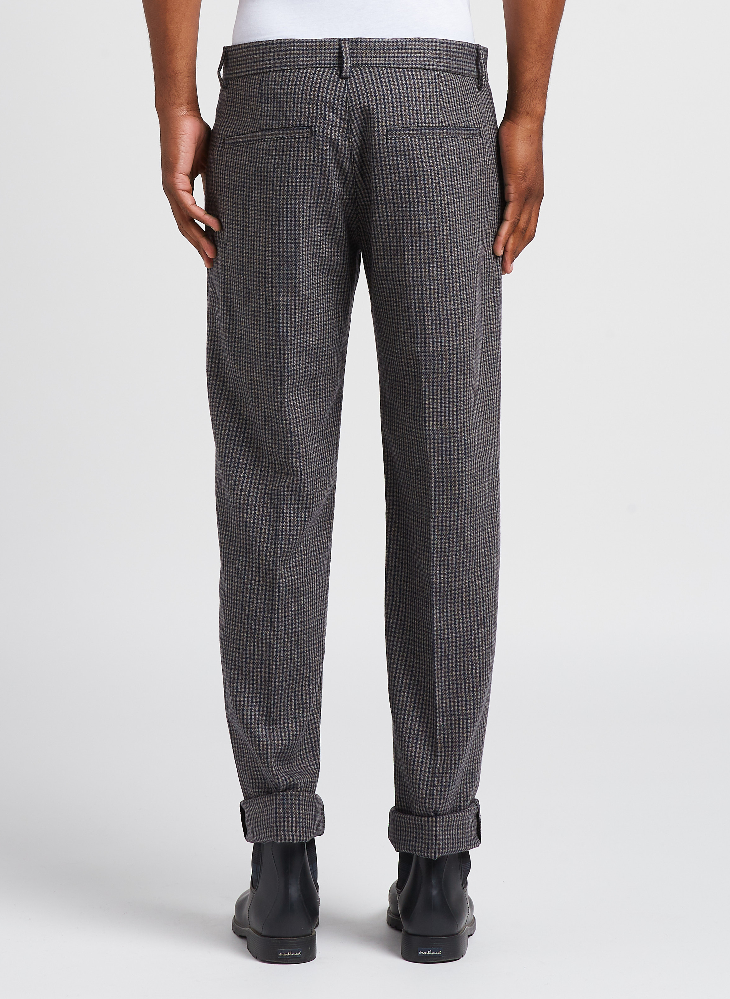 Pantalon droit en laine mélangée SELECTED Gris