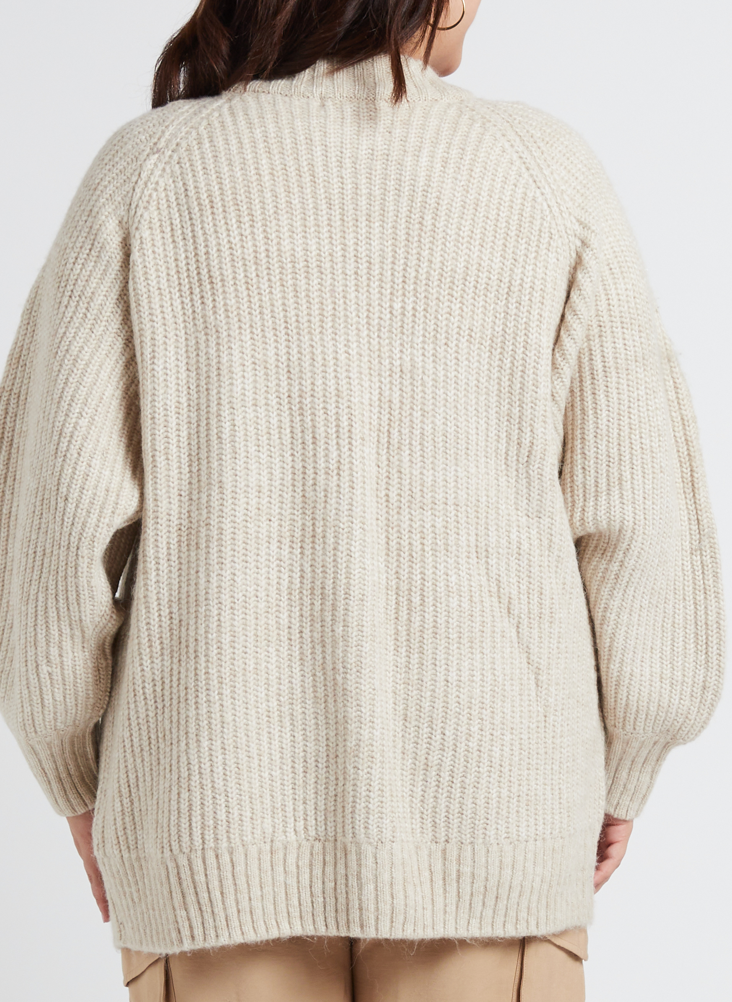 Cardigan oversize col V boutonné GINA TRICOT Beige