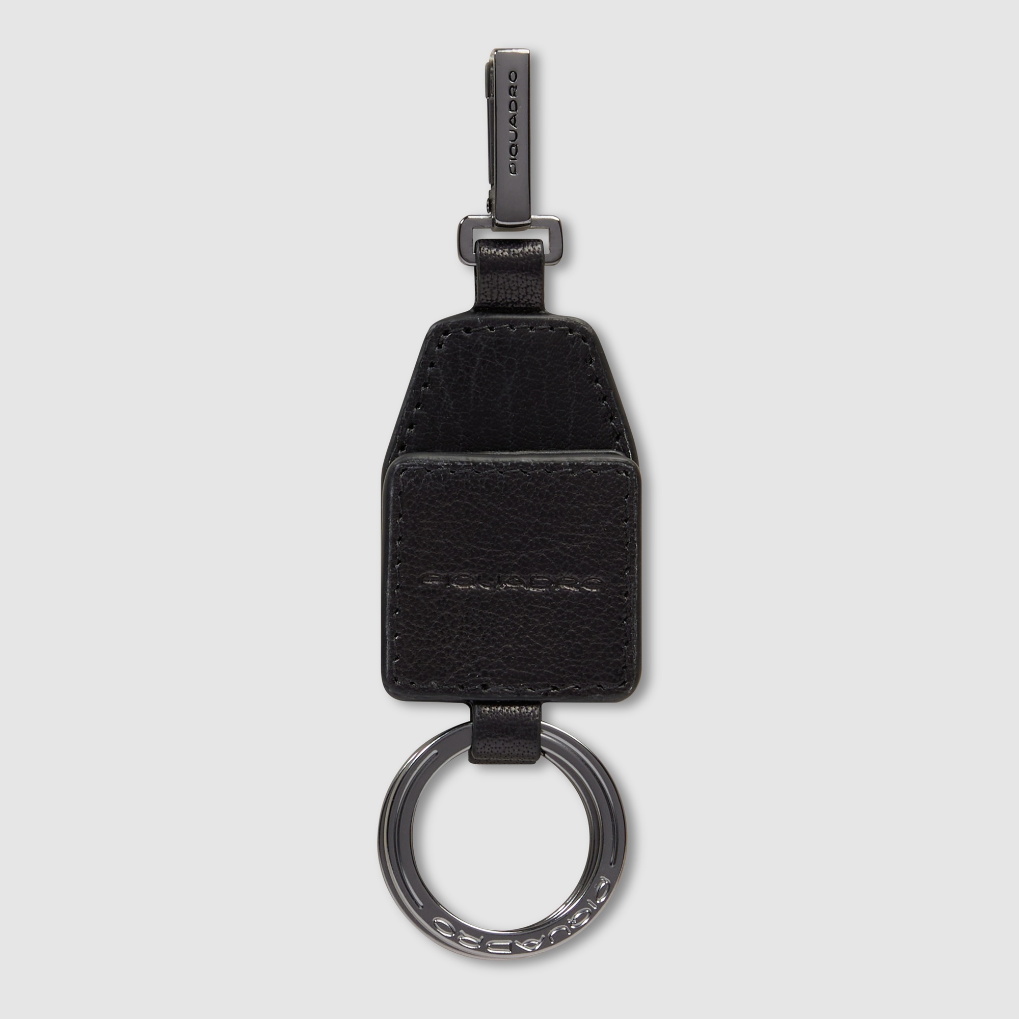 Divisible leather keychain PIQUADRO Black
