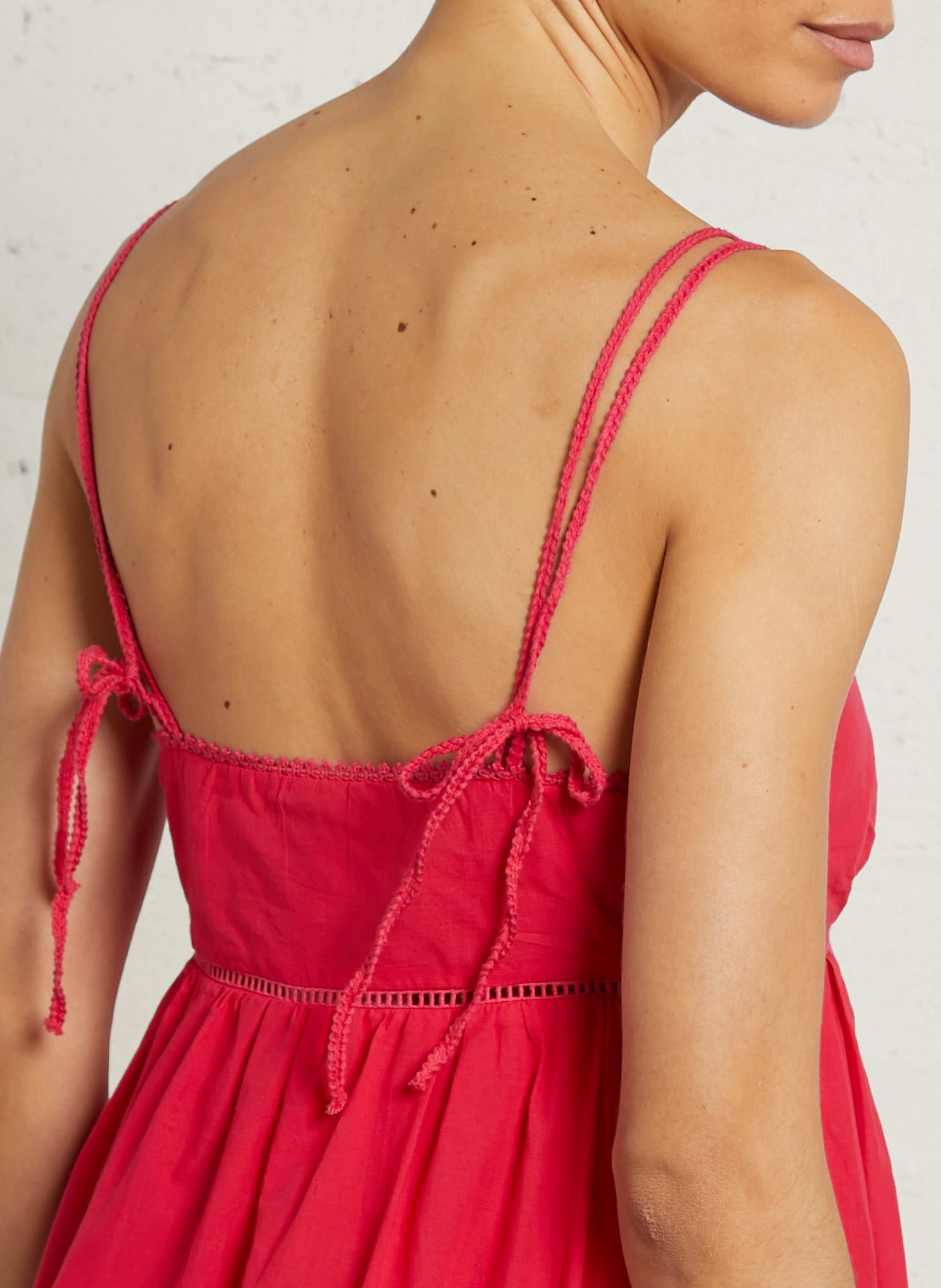 Loose triangle dress with embroideries THE KORNER Purple