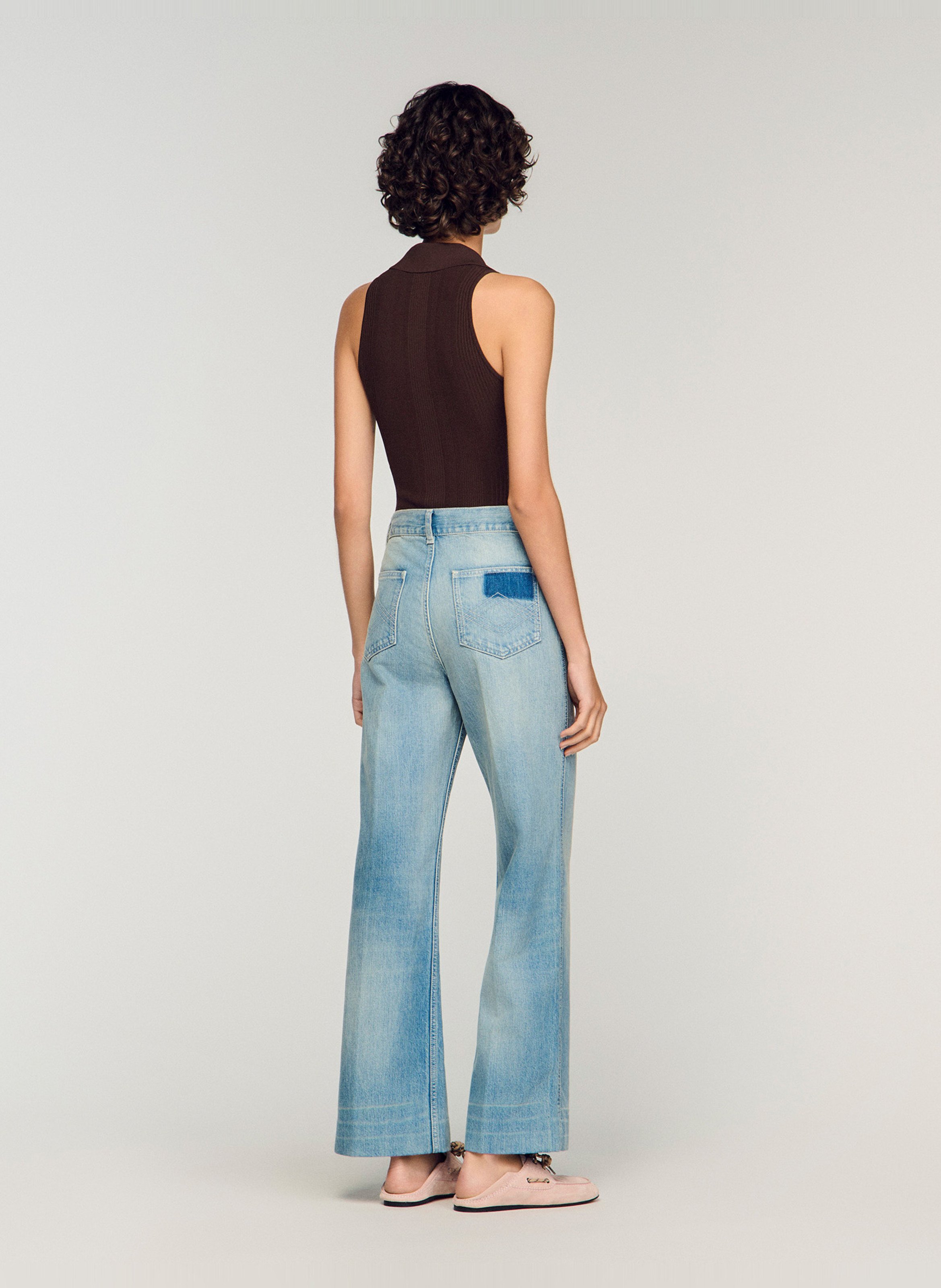 Rechte katoenen jeans SANDRO Blauw