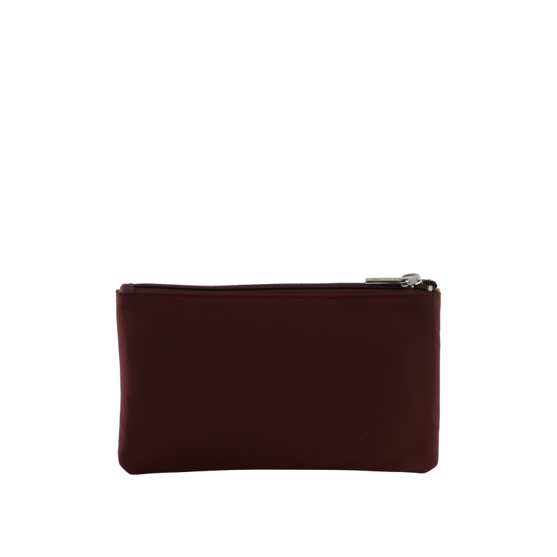 Portefeuille en toile garnie cuir POURCHET Rouge