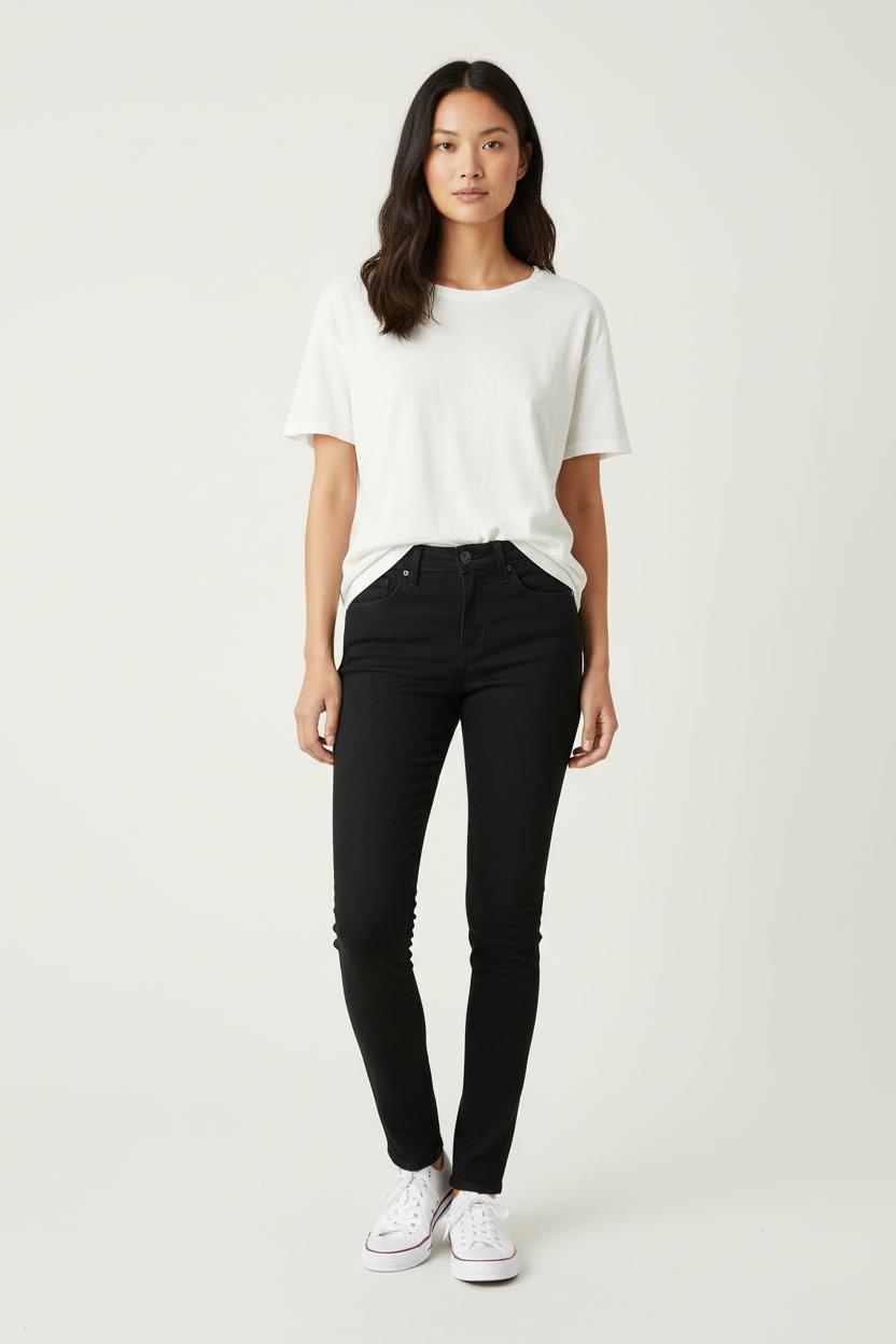 Cropped slim jeans with studs LEVI'S - Seconde main Black