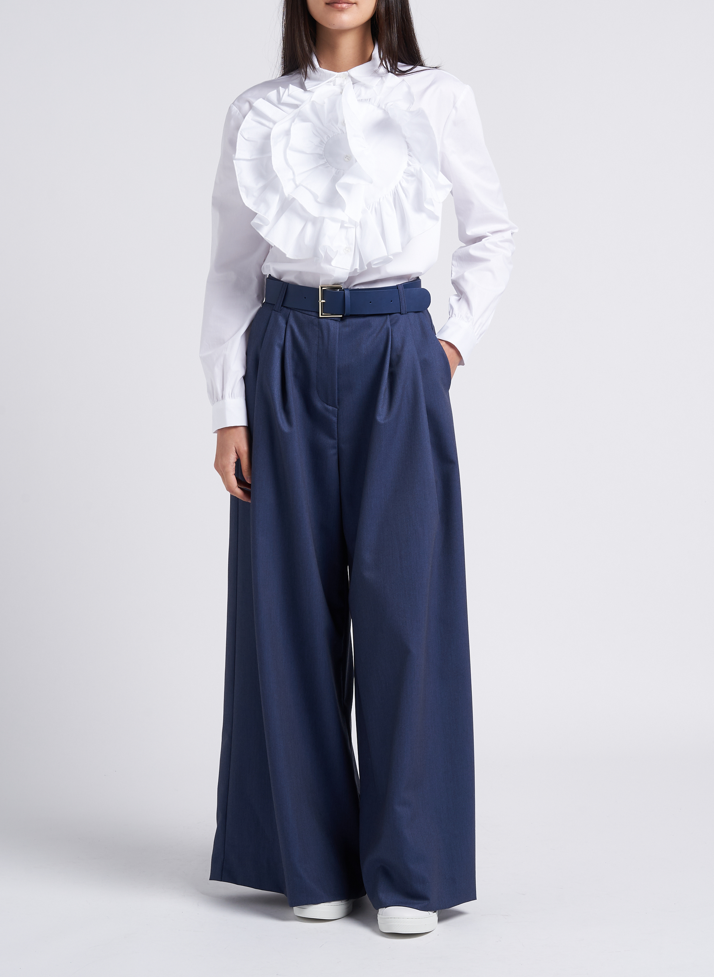 Shirt with frilled collar IMPERIAL White