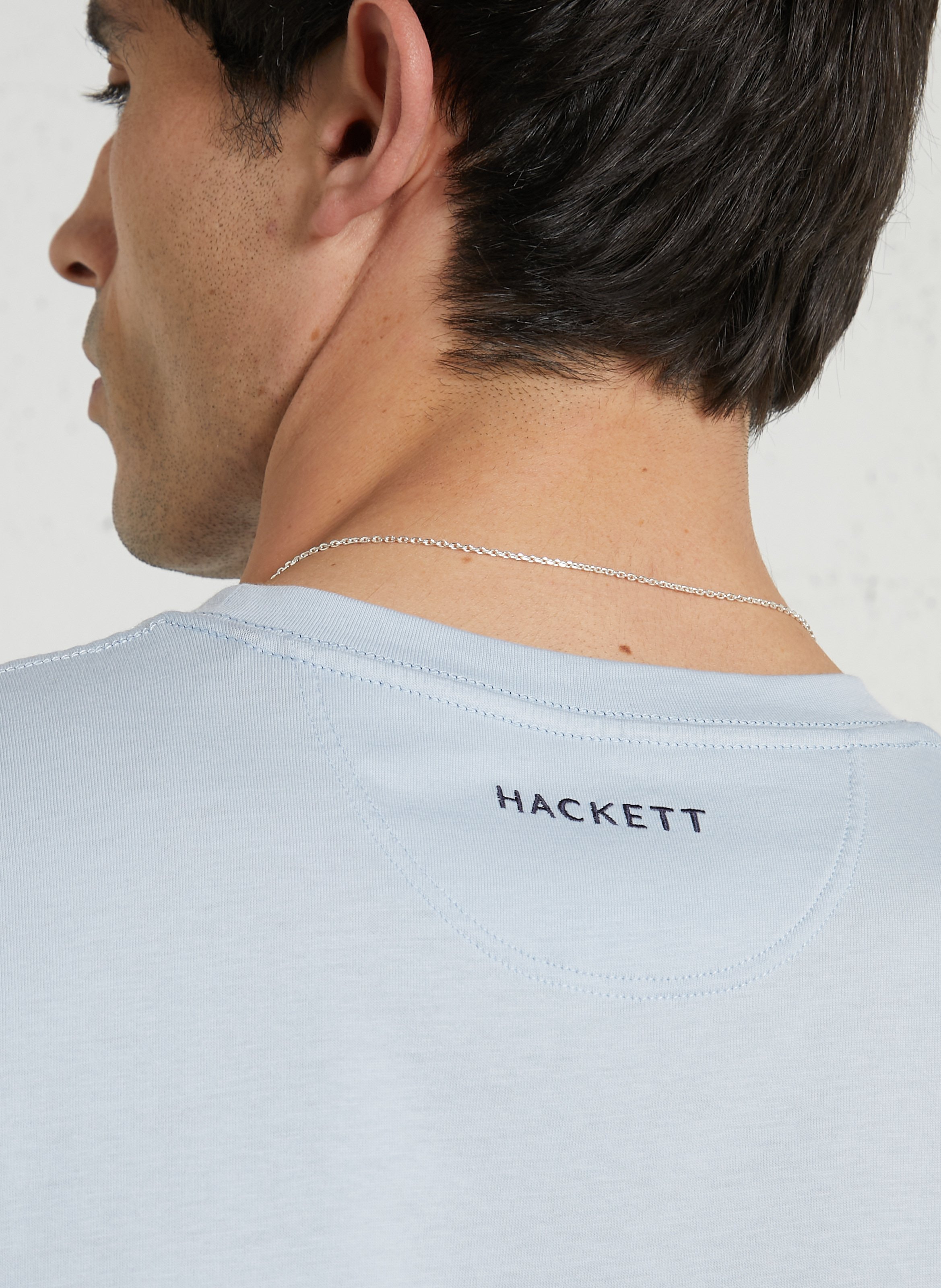 Tee-shirt col rond en coton HACKETT Bleu