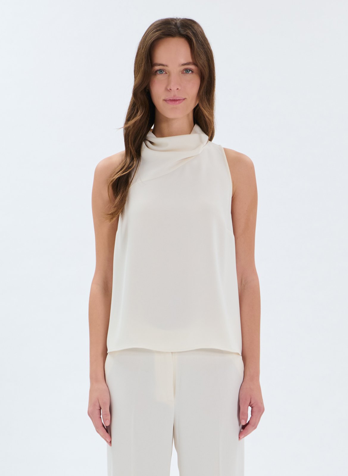 Straight high-neck top ZAPA White