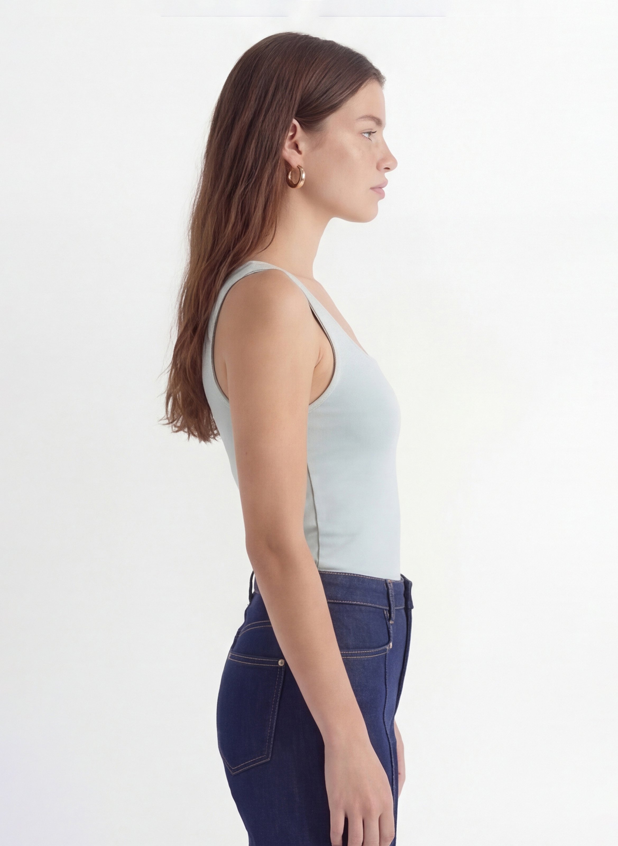 Débardeur droit en coton mélangé KOOKAI Vert