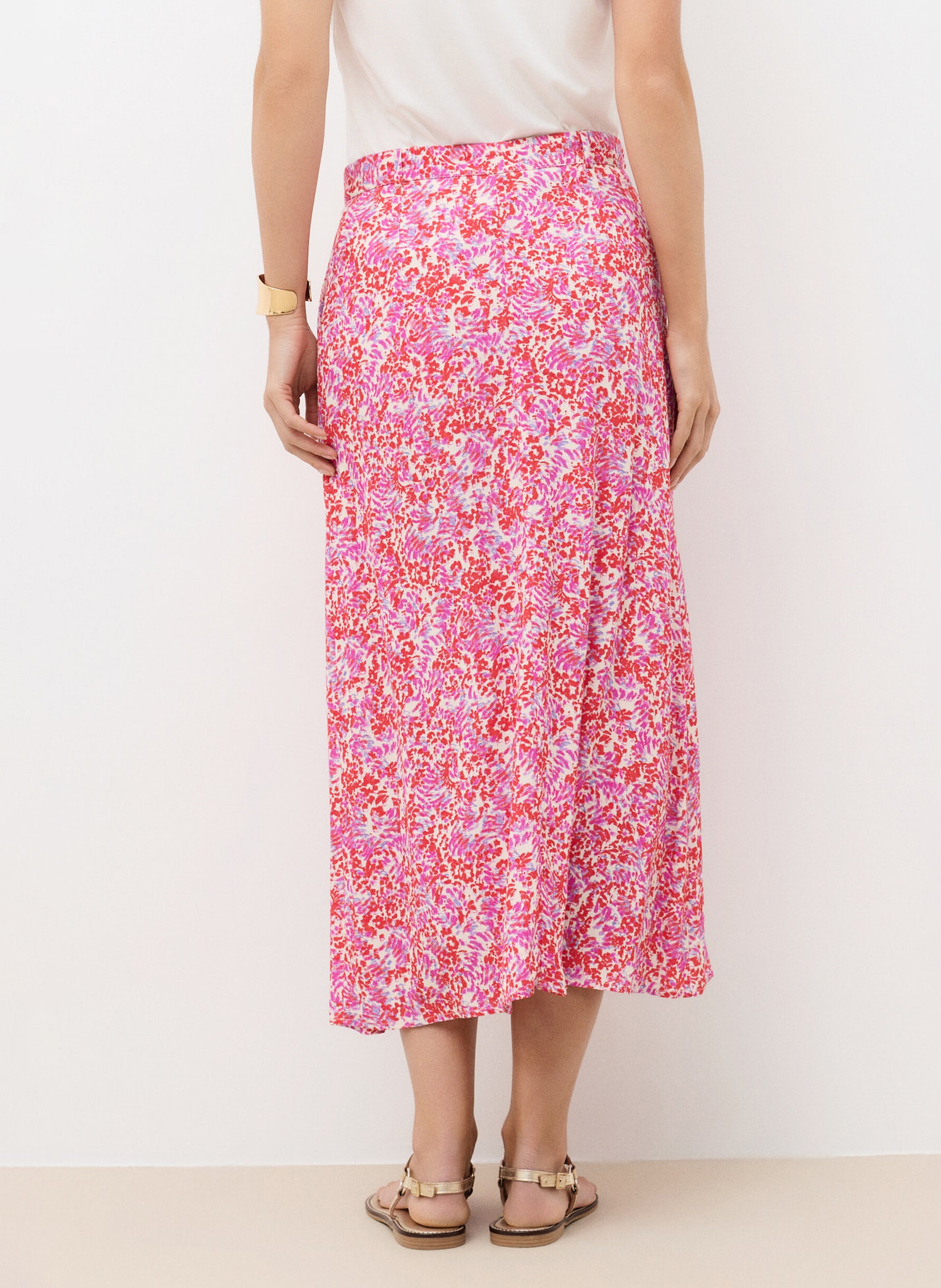 Halflange, gerende rok CAROLL Rood