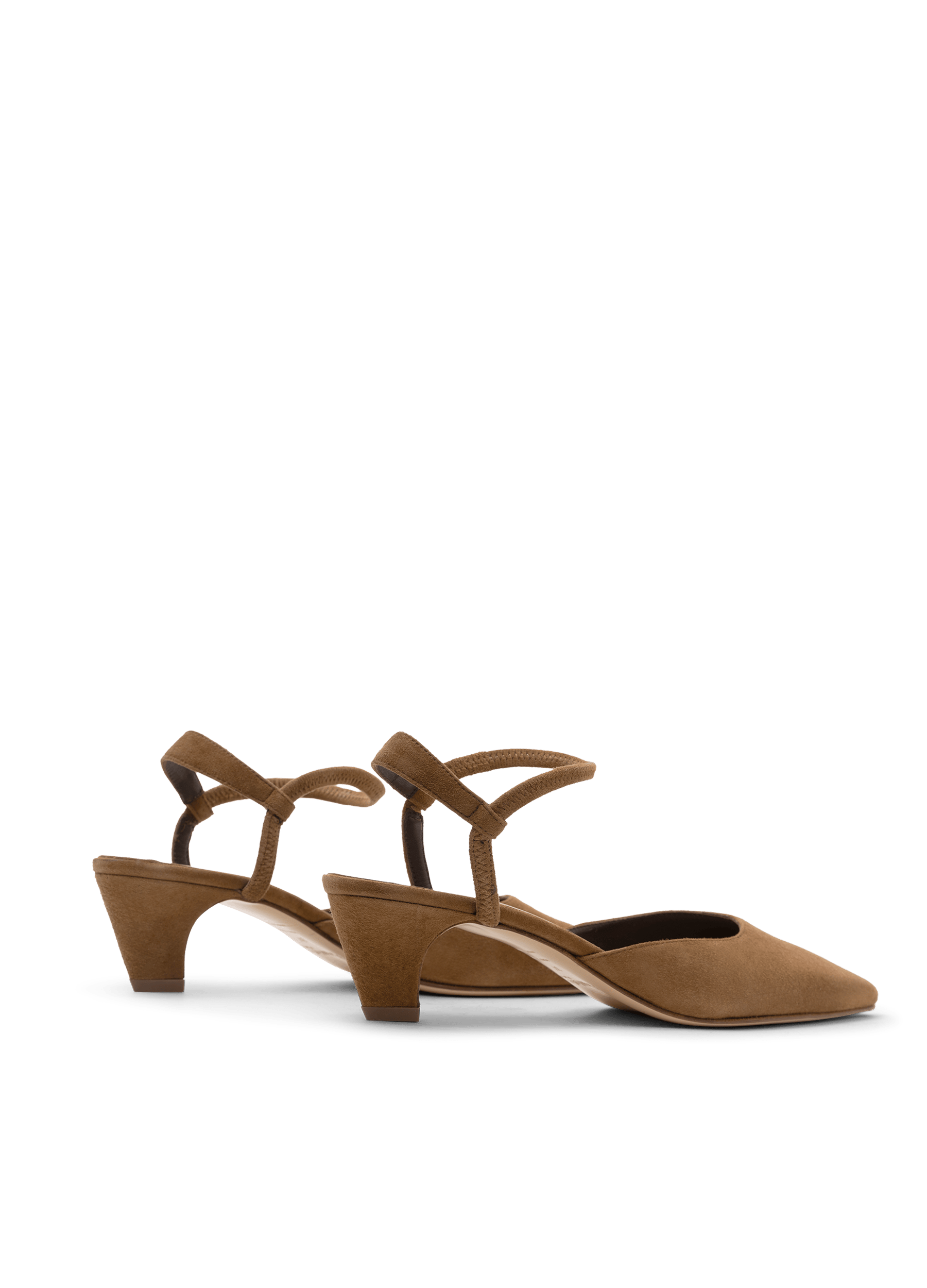 Slingback  en cuir velours datte PARALLELE PARIS Marron