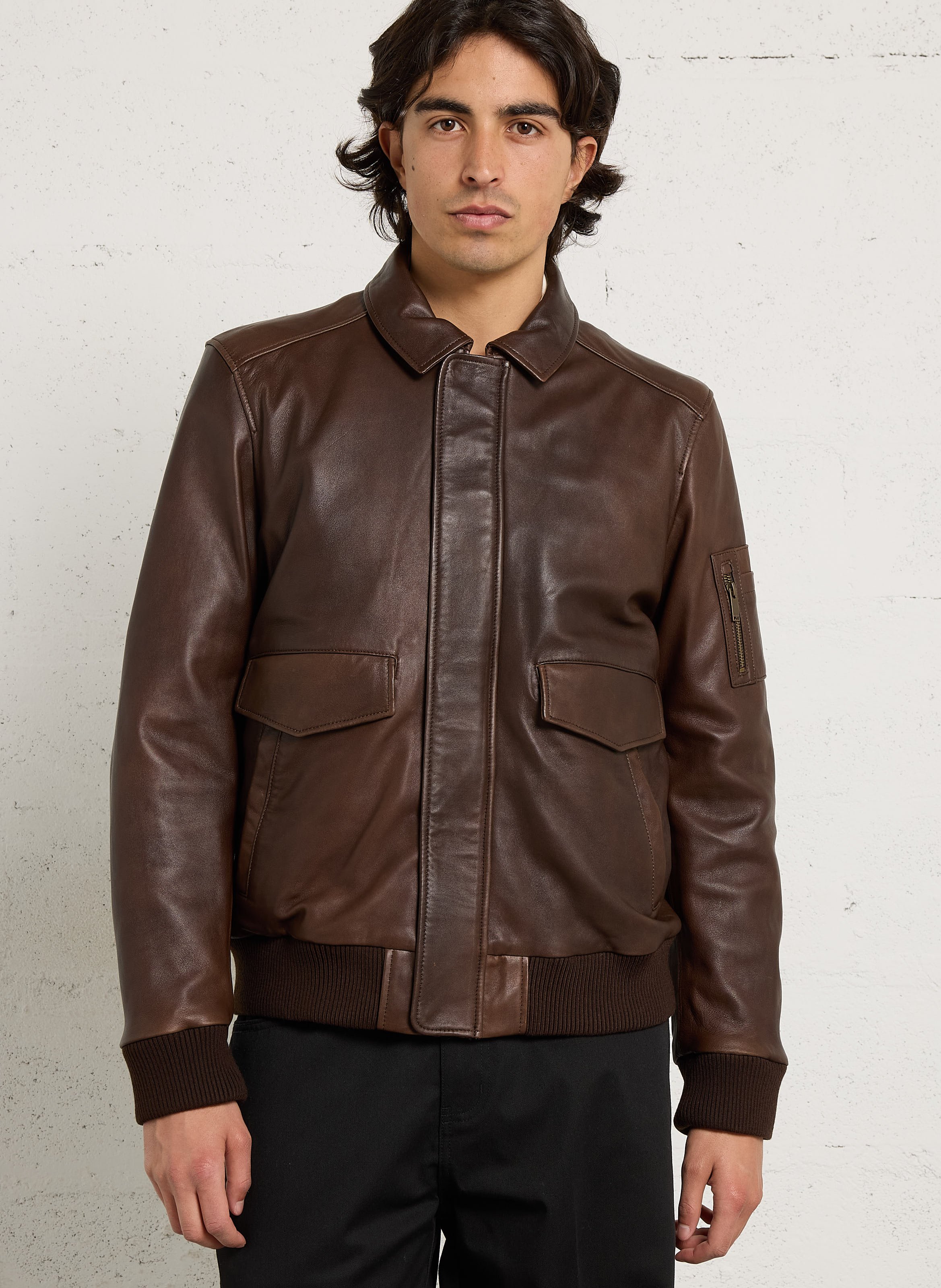 Lammlederblouson mit klassischem Kragen CHEVIGNON Braun