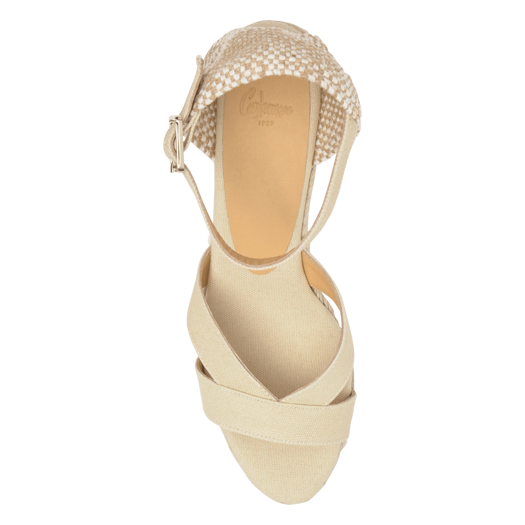 Organic cotton wedge sandals CASTANER Beige