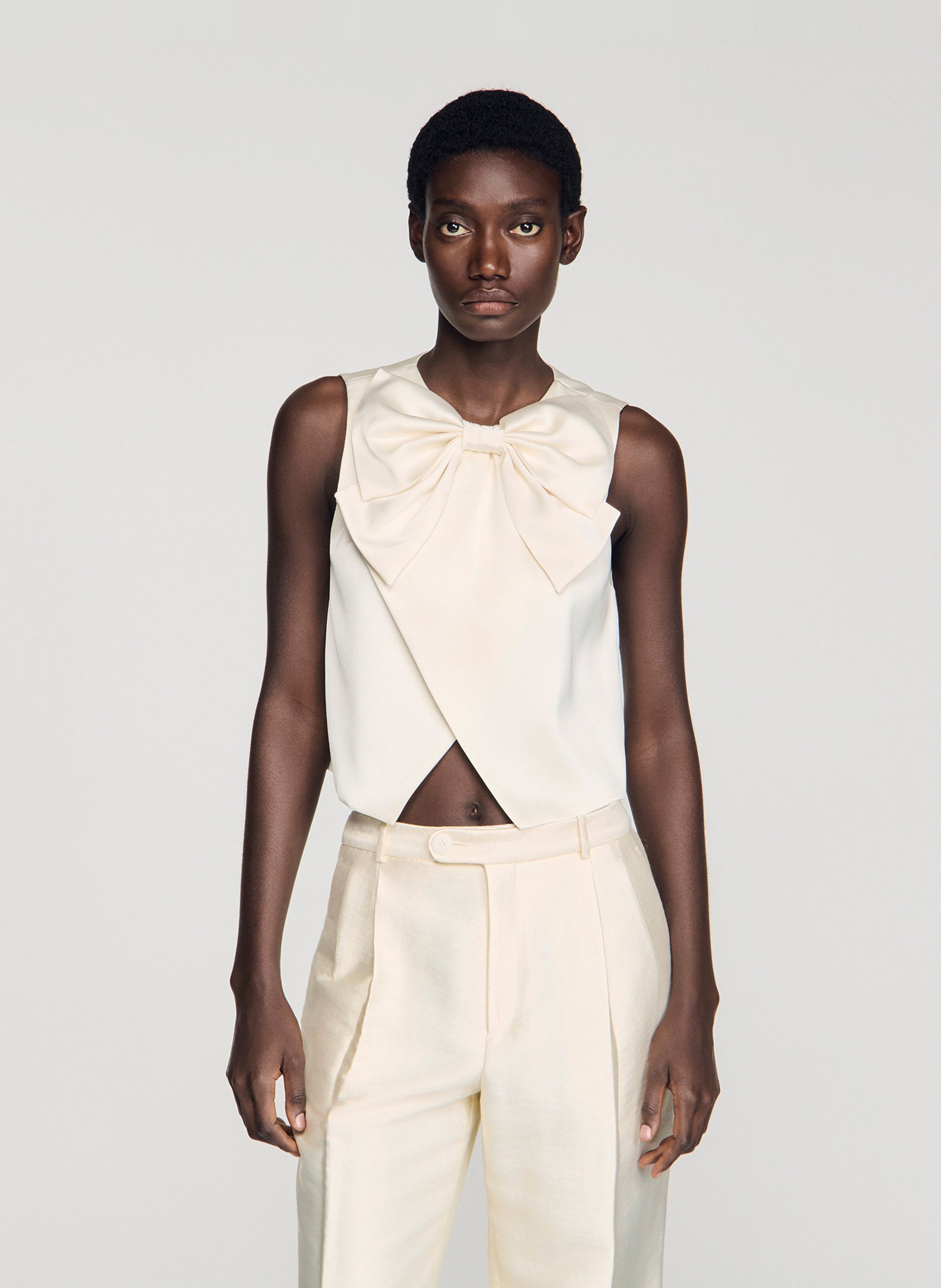 Top col rond SANDRO Beige
