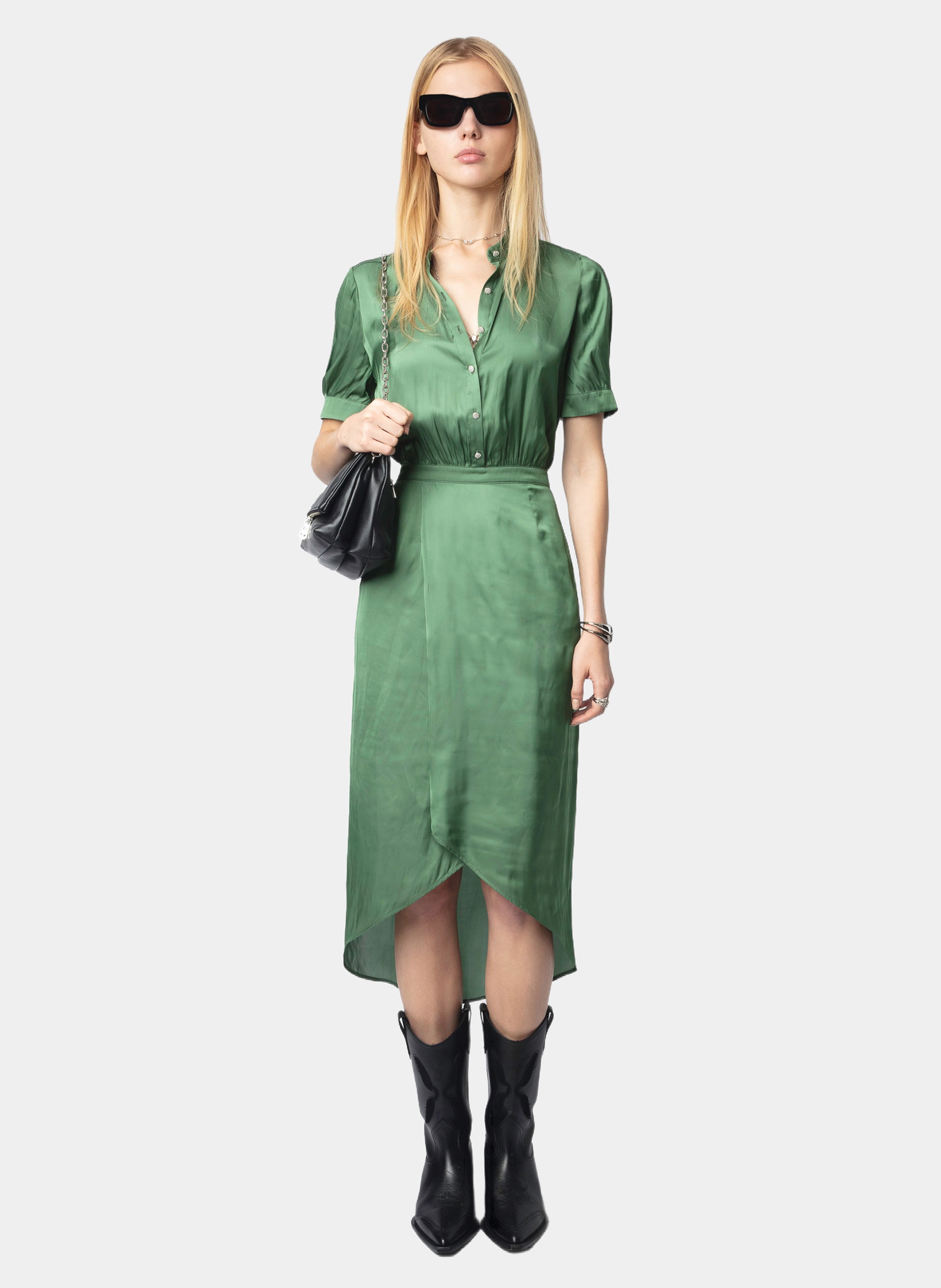 Robe midi cintrée à manches courtes  ZADIG&VOLTAIRE Vert